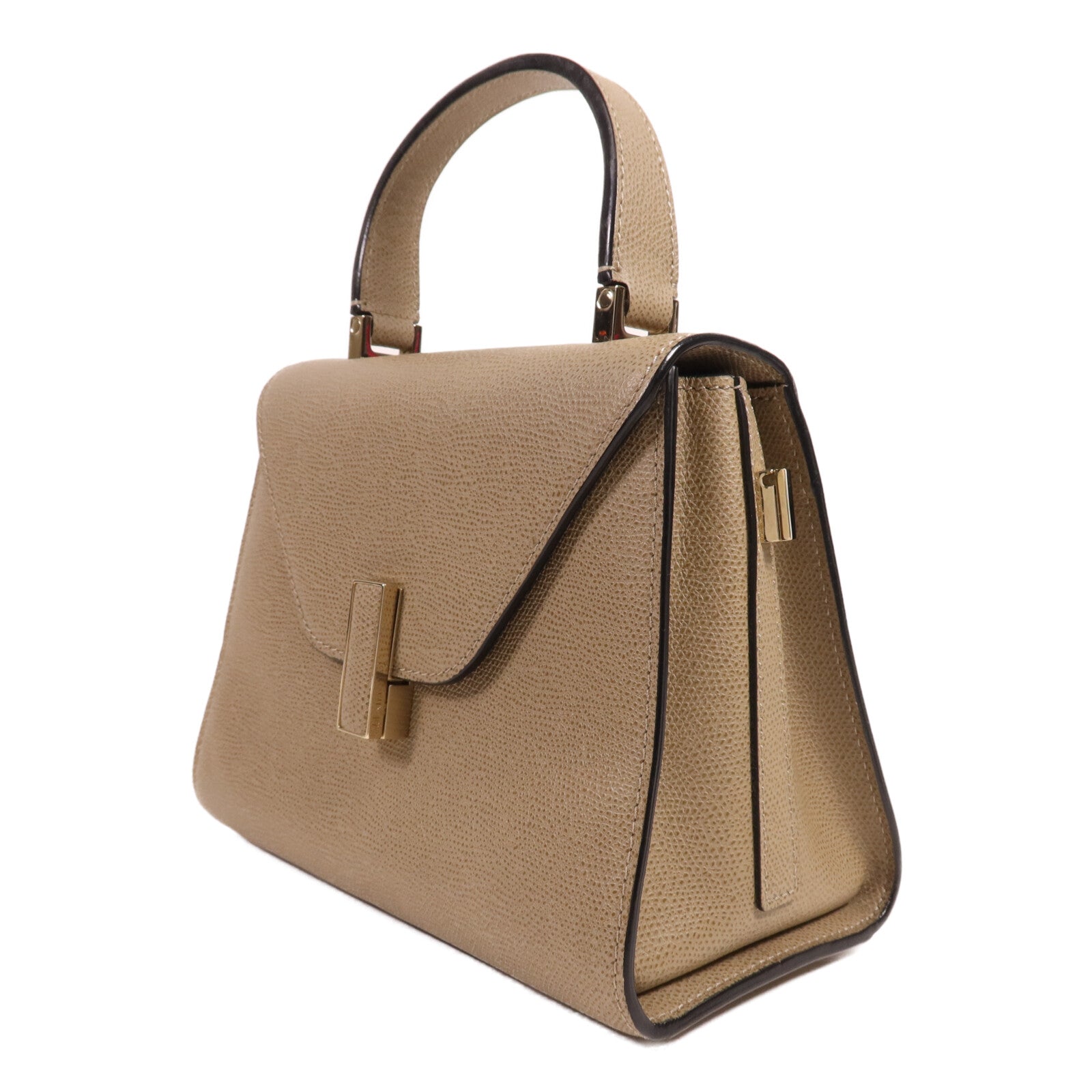 SELECTION 牛皮皮革Valextra Iside Top Handle Mini Bag金扣手挽肩背兩用袋