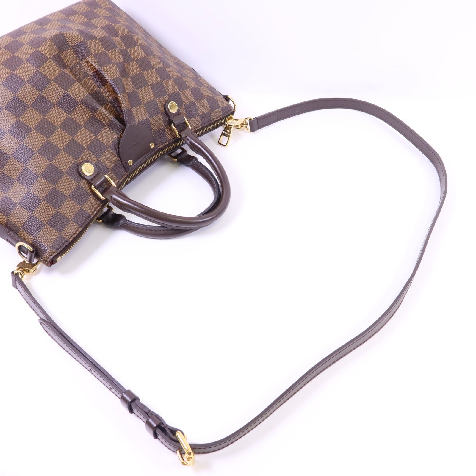 LOUIS VUITTON Damier Siena PM金扣手挽肩背兩用袋