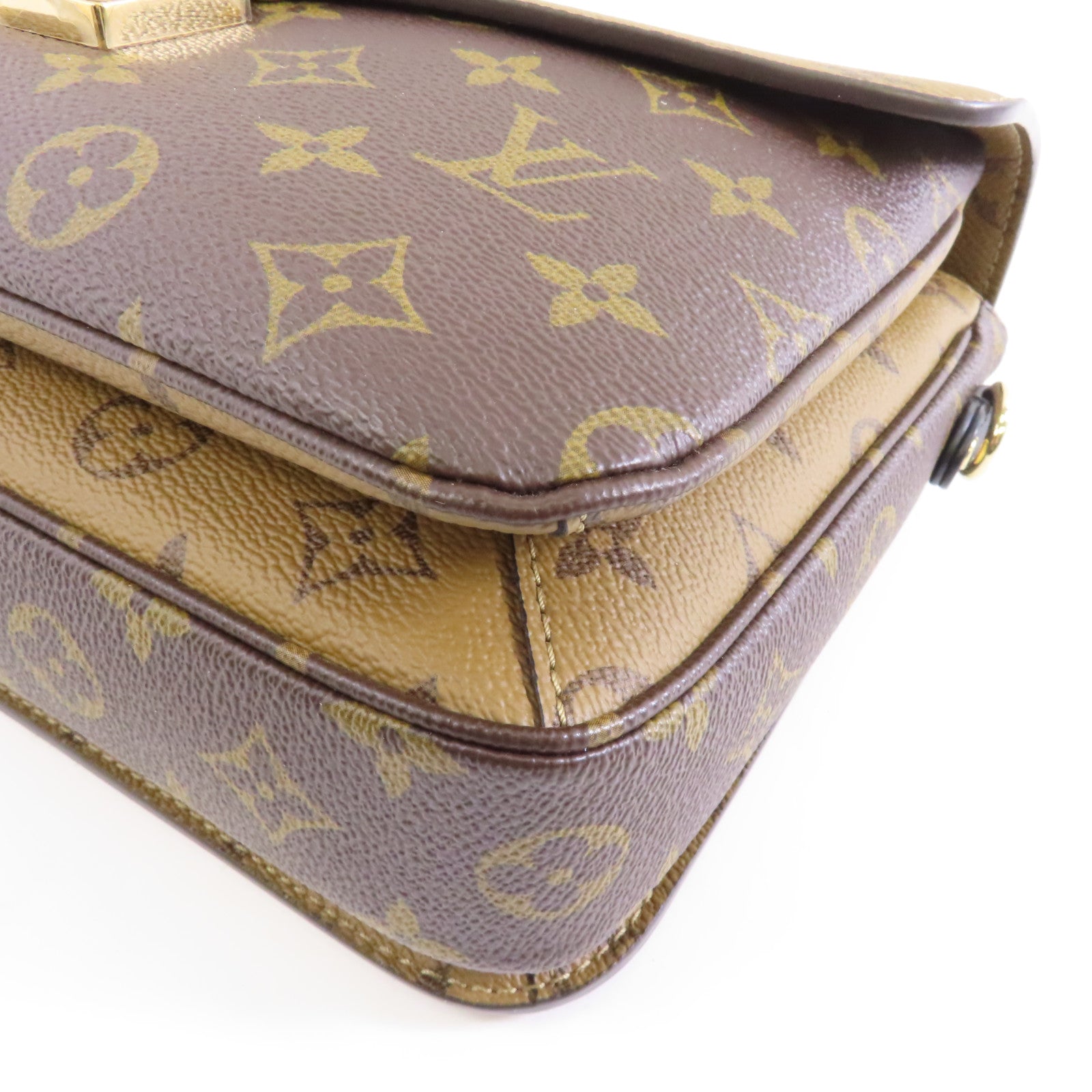 LOUIS VUITTON Monogram Pochette Métis金扣手挽肩背兩用袋啡色