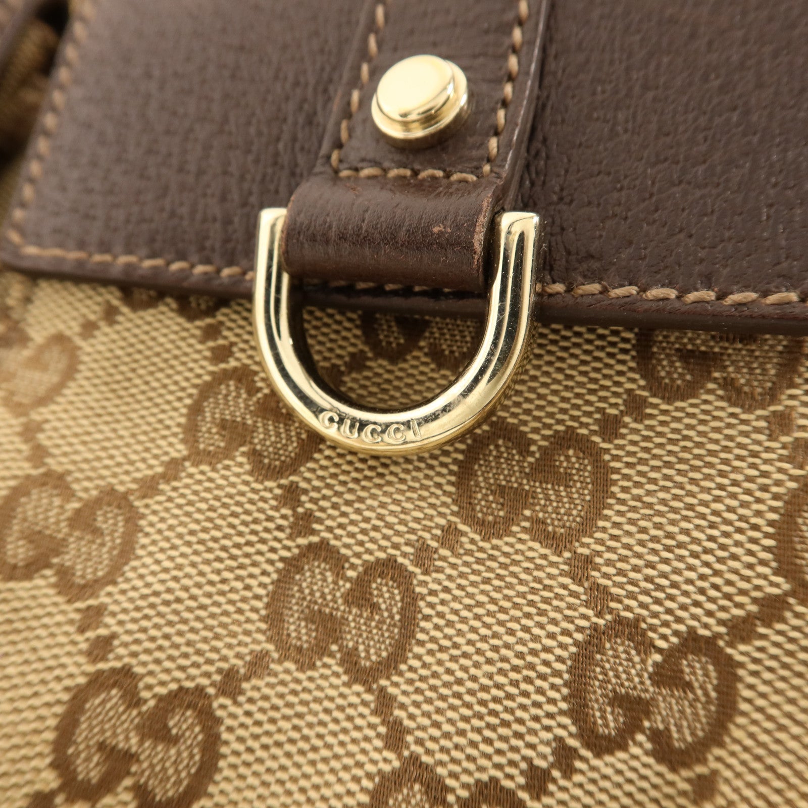 GUCCI 帆布Abbey Pocket Handbag金扣手挽袋