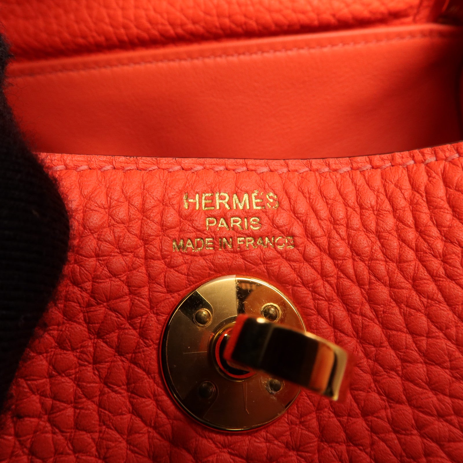 HERMES Clemence皮革Mini Lindy金扣手挽肩背兩用袋Rose Tomate
