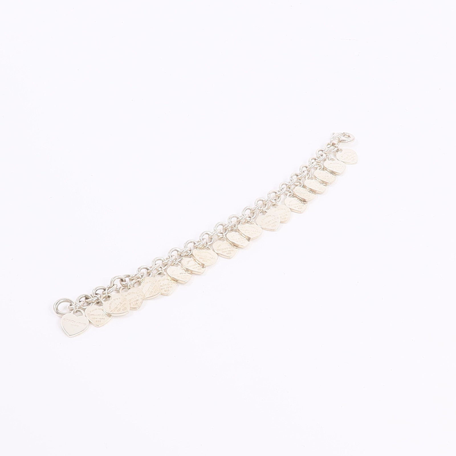 TIFFANY＆CO 925純銀Return To Tiffany Multi Heart Tag Bracelet手鏈