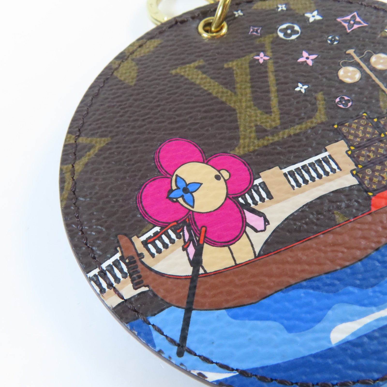 LOUIS VUITTON Monogram Bag Charm And Key Holder金扣掛飾/鎖匙扣啡色/藍色