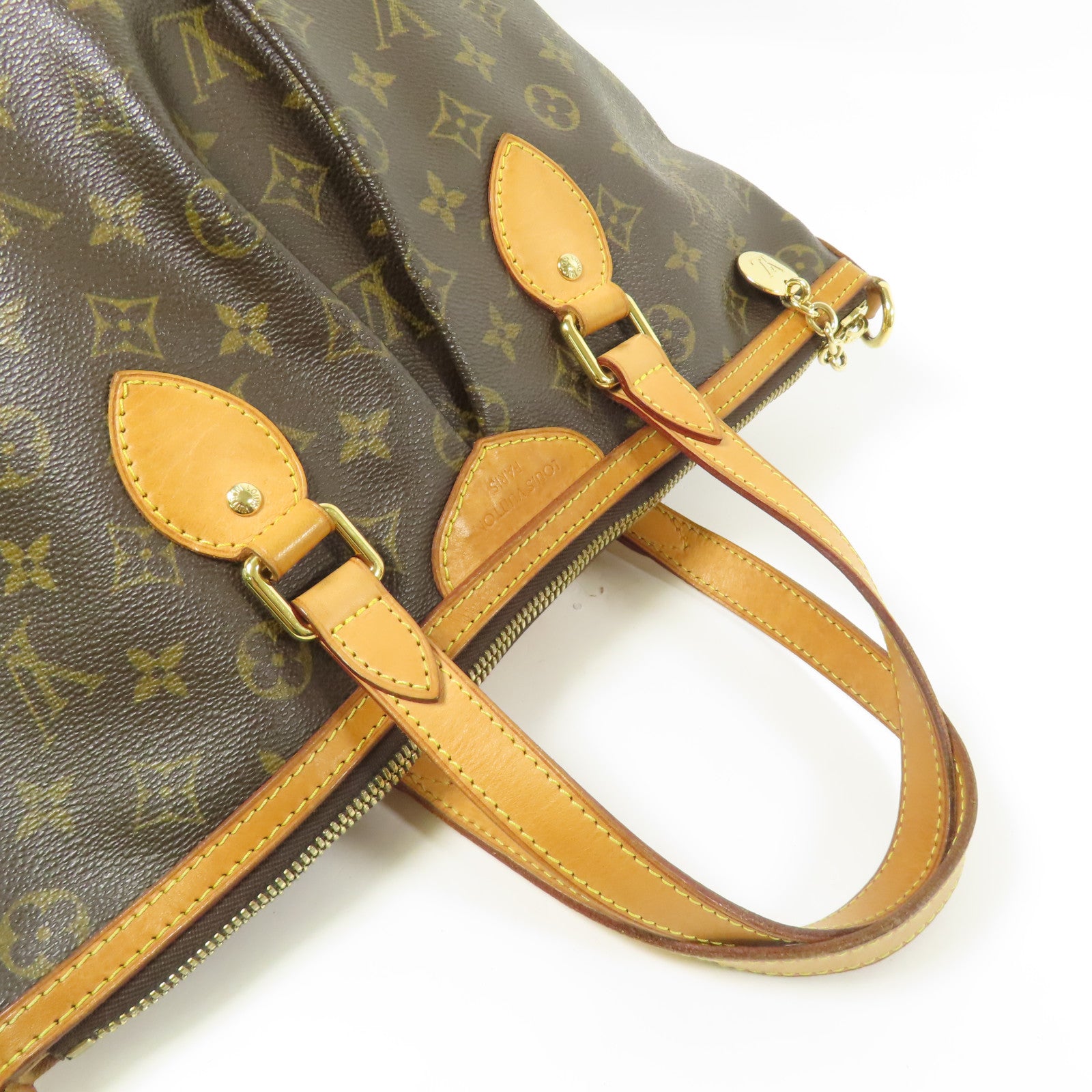 LOUIS VUITTON Monogram Palermo PM金扣手挽肩背兩用袋棕色