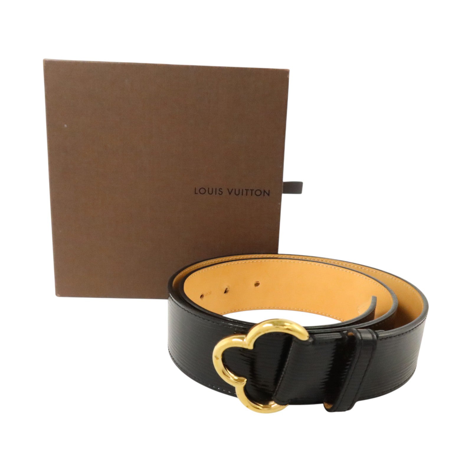 LOUIS VUITTON Epi Fleur Belt 85cm金扣皮帶