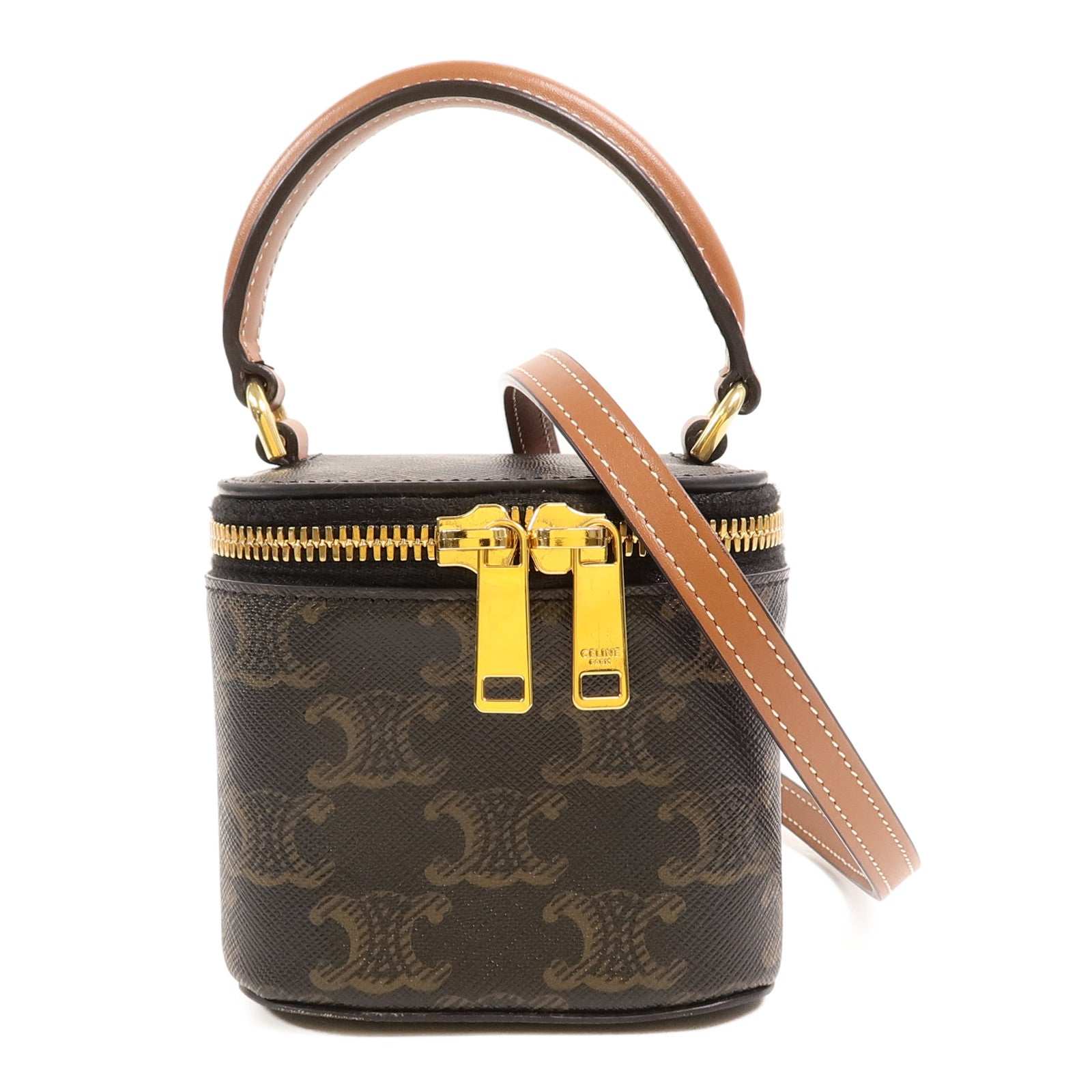 CELINE 塗層帆布Mini Vanity Case手挽肩背兩用袋