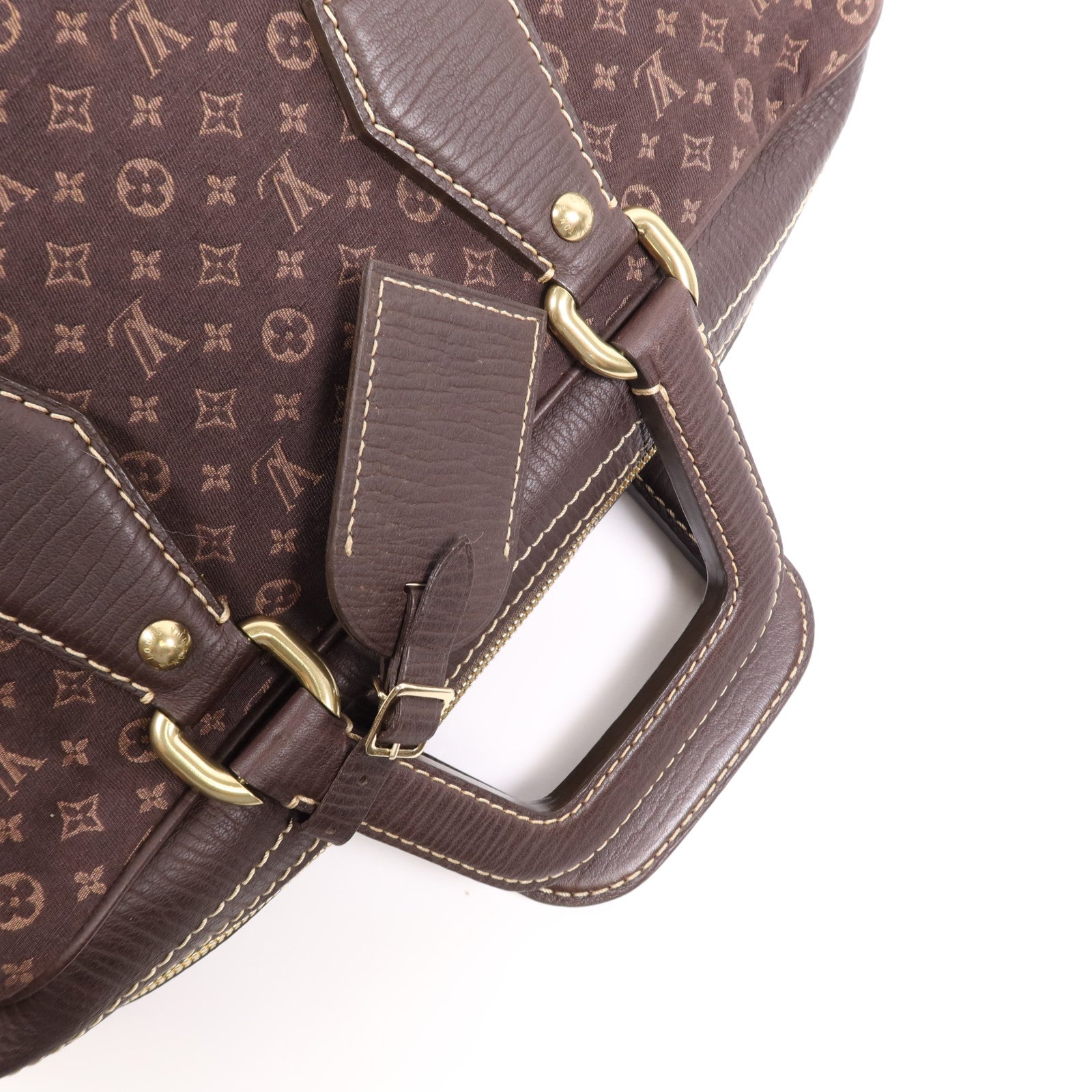 LOUIS VUITTON Monogram Mini Lin Isfahan 金扣手挽袋
