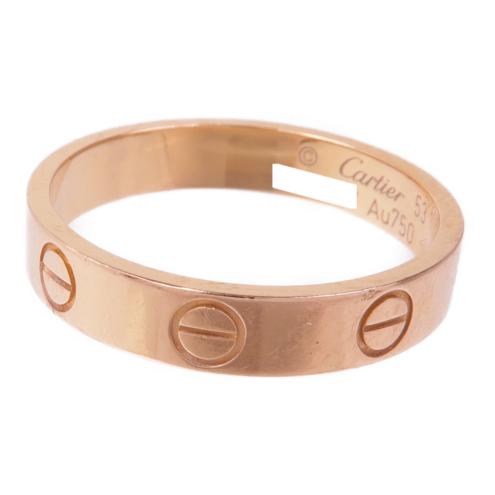 CARTIER 18K玫瑰金Mini Love Ring戒指Cartier#53/US#6.5