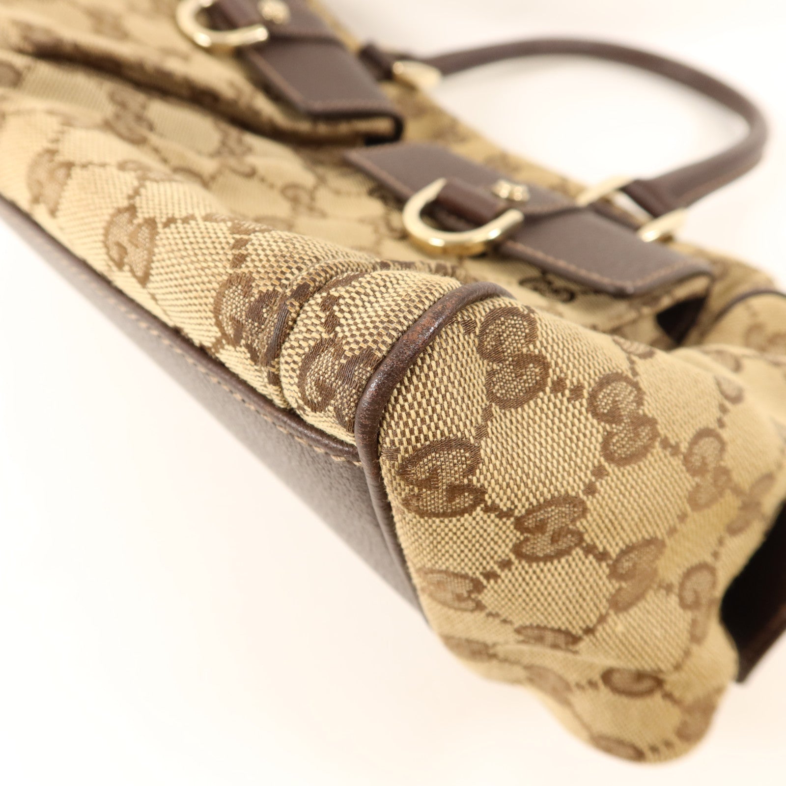 GUCCI 帆布Abbey Pocket Handbag金扣手挽袋
