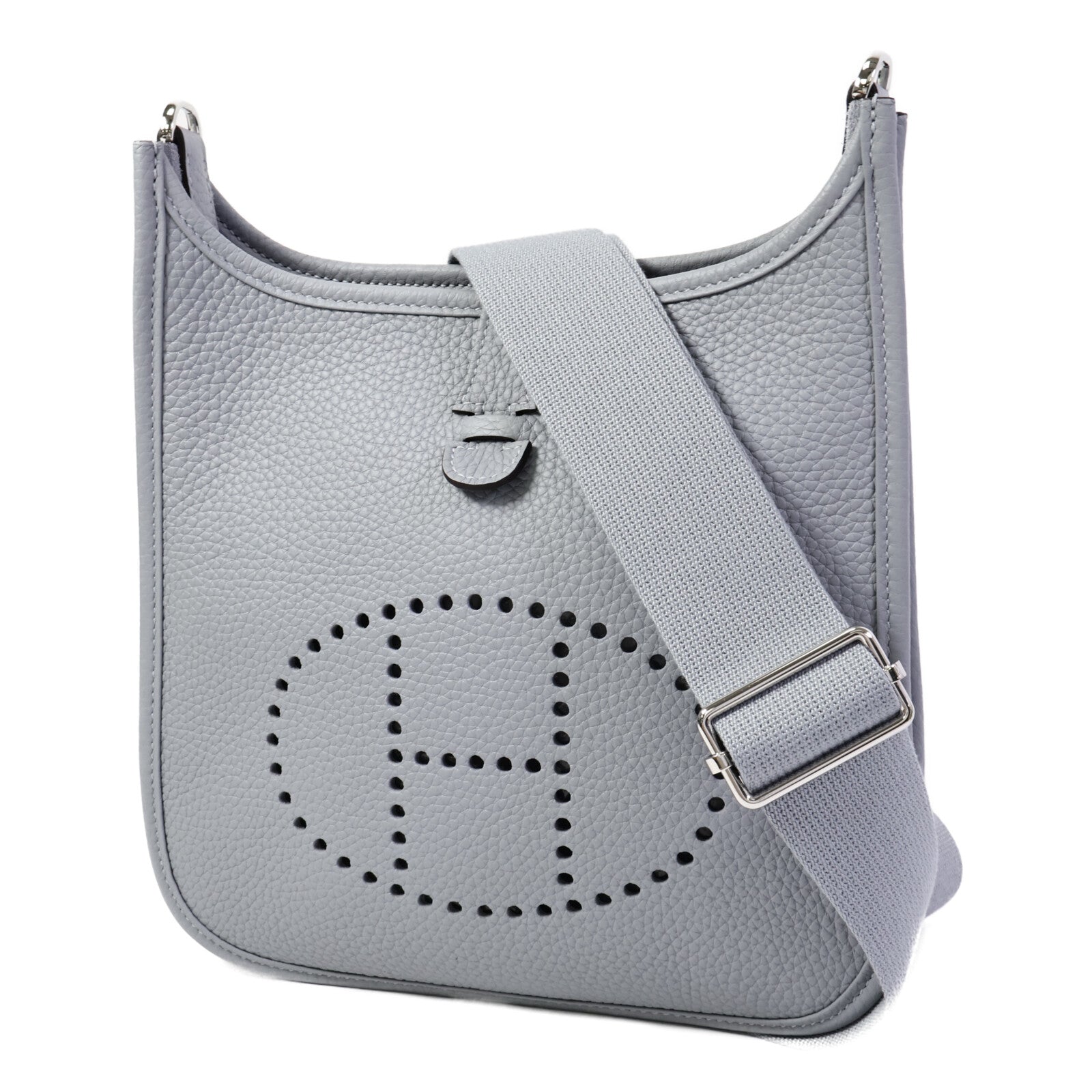 HERMES Clemence皮革Evelyne 23肩背袋Gris Pantin
