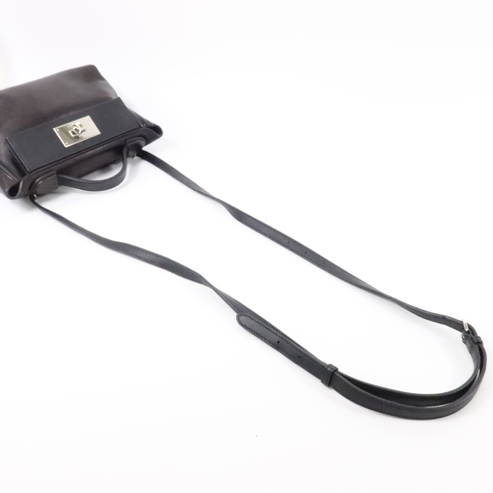 HERMES Volupto皮革24/24 Mini手挽肩背兩用袋Noir
