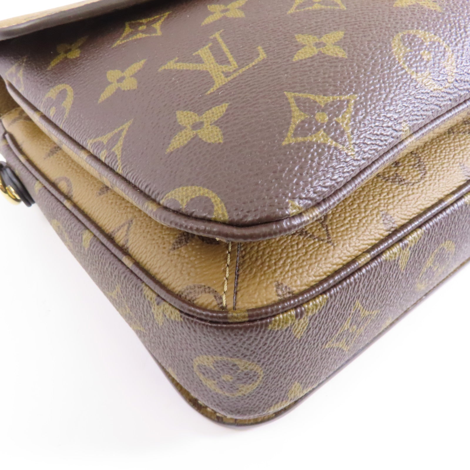 LOUIS VUITTON Monogram Pochette Métis金扣手挽肩背兩用袋啡色