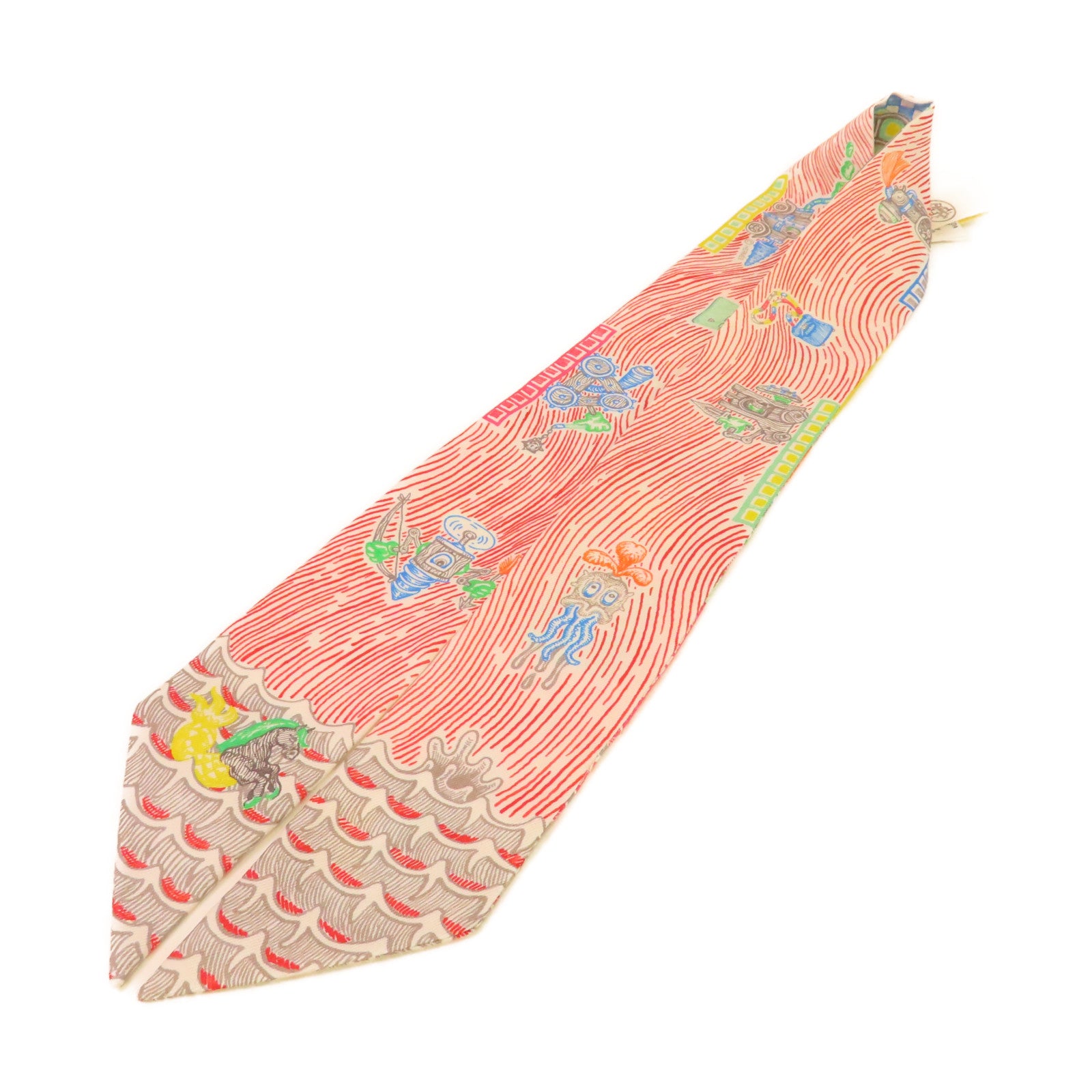 HERMES 【激減優惠】絲質Twilly絲巾紅色/粉紅色/彩色
