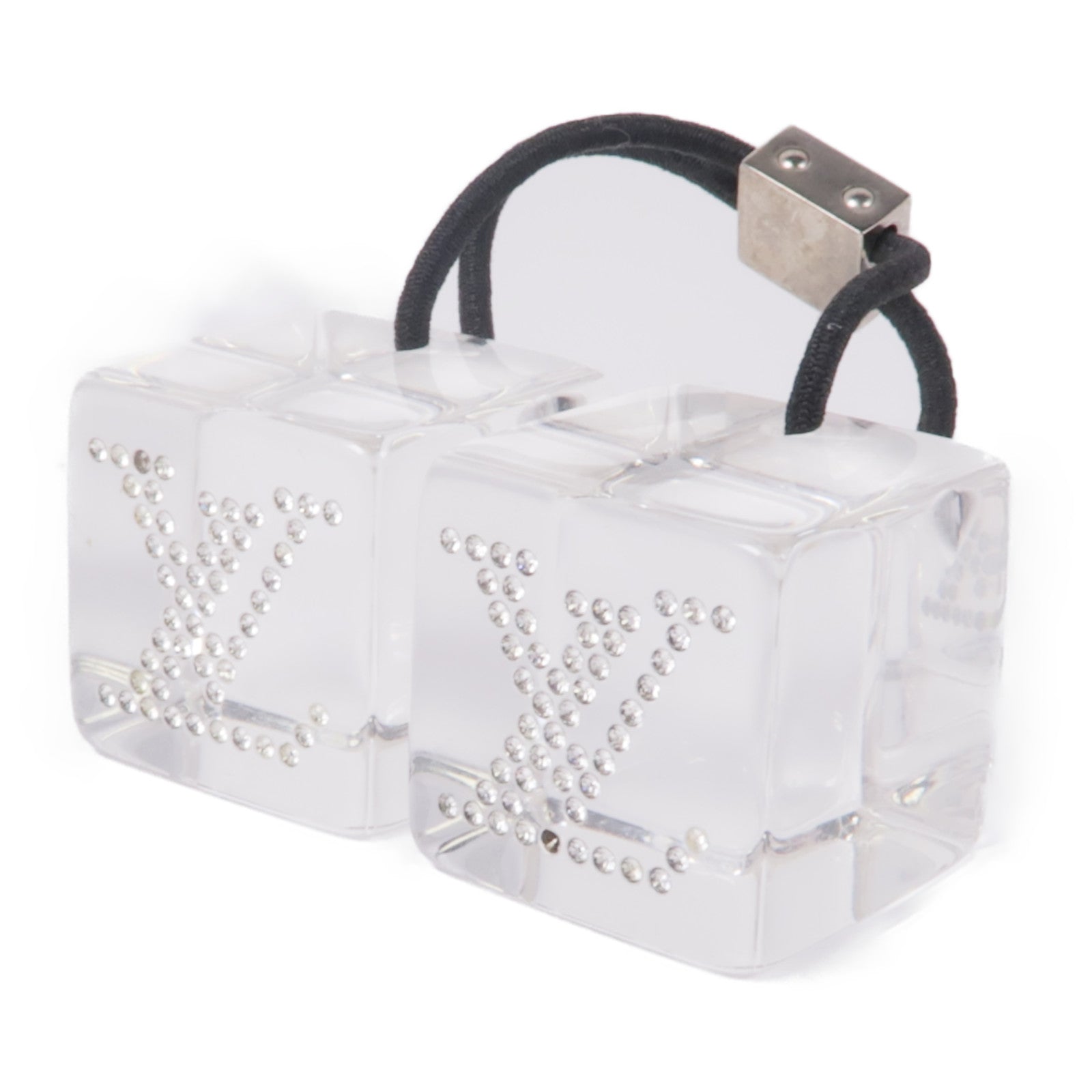 LOUIS VUITTON PVC Hair Cube銀扣髮圈