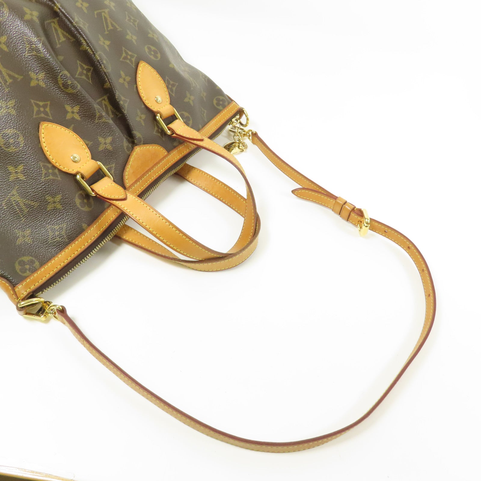 LOUIS VUITTON Monogram Palermo PM金扣手挽肩背兩用袋棕色