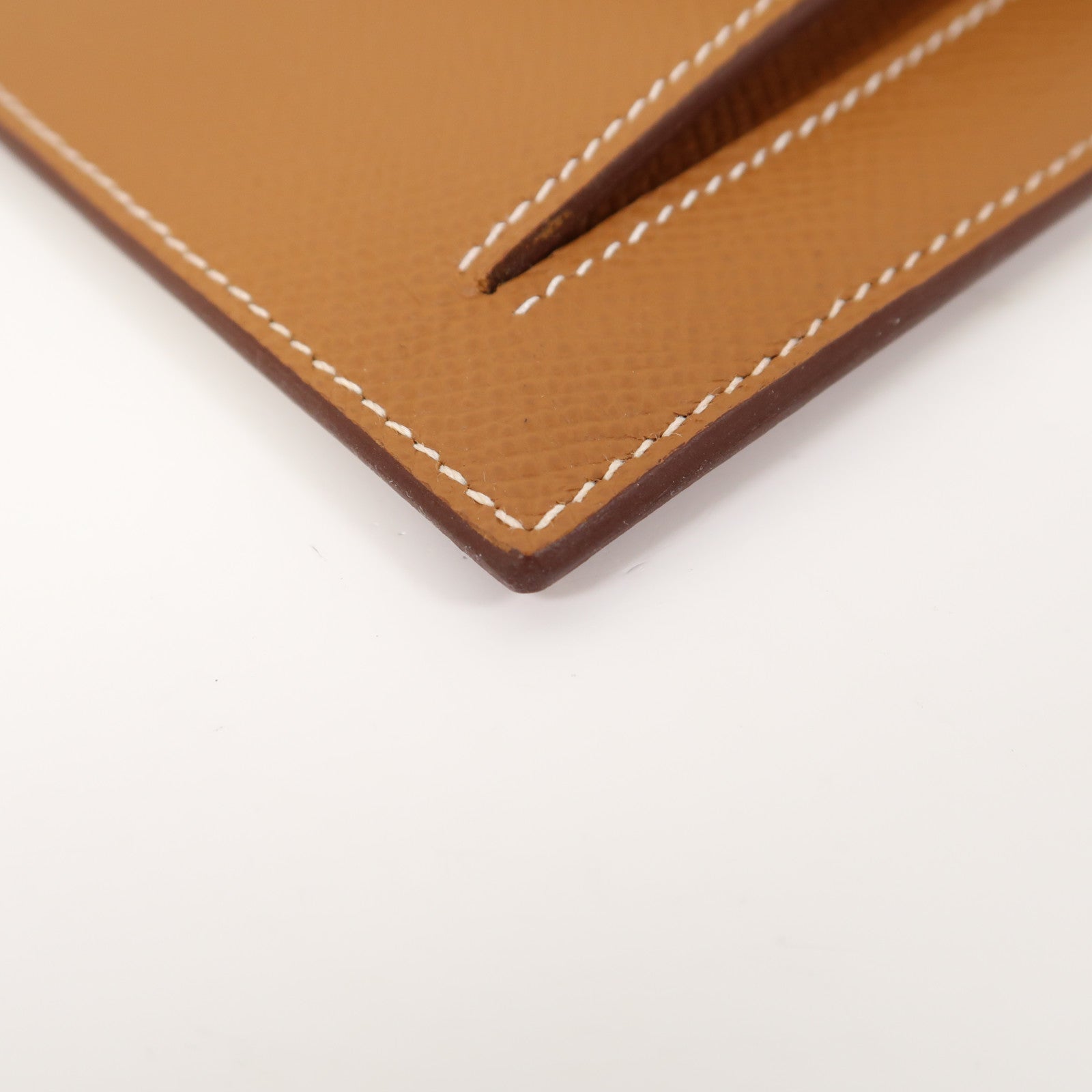 HERMES Epsom皮革Kelly Pocket Compact Wallet銀扣錢包經典駝色