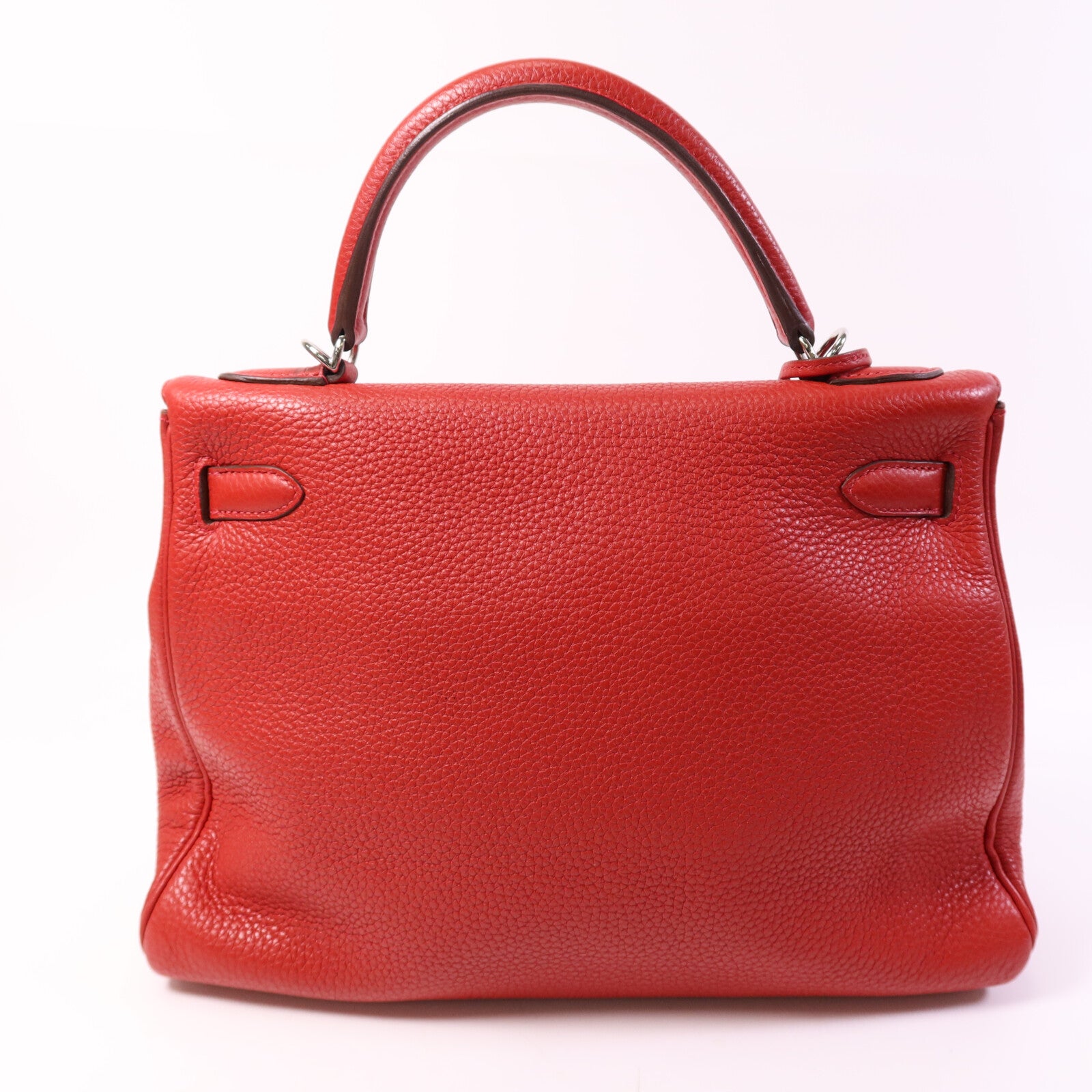 HERMES Clemence皮革Kelly 32銀扣手挽肩背兩用袋