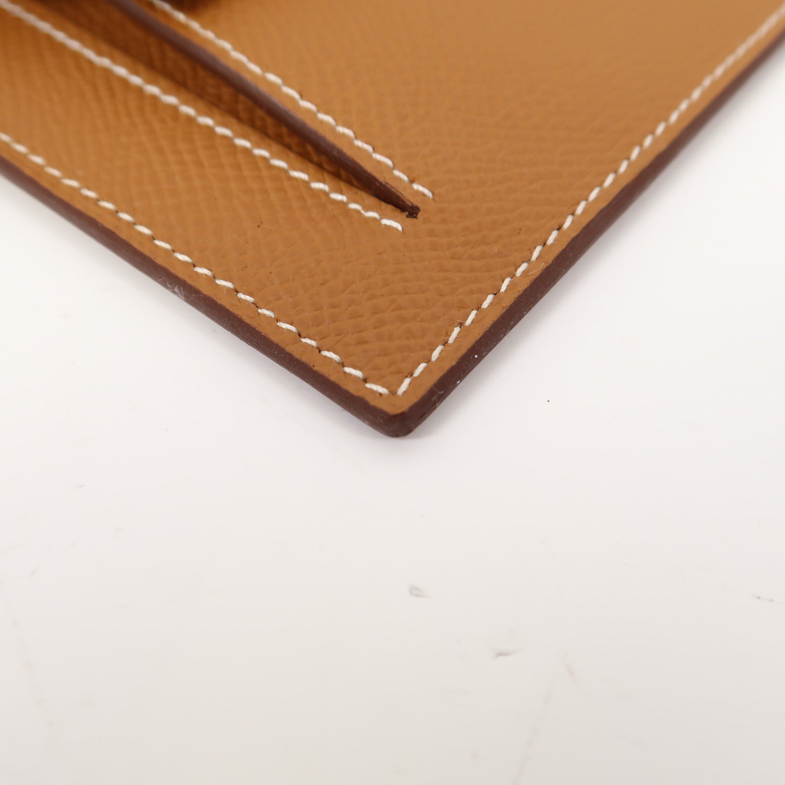 HERMES Epsom皮革Kelly Pocket Compact Wallet銀扣錢包經典駝色