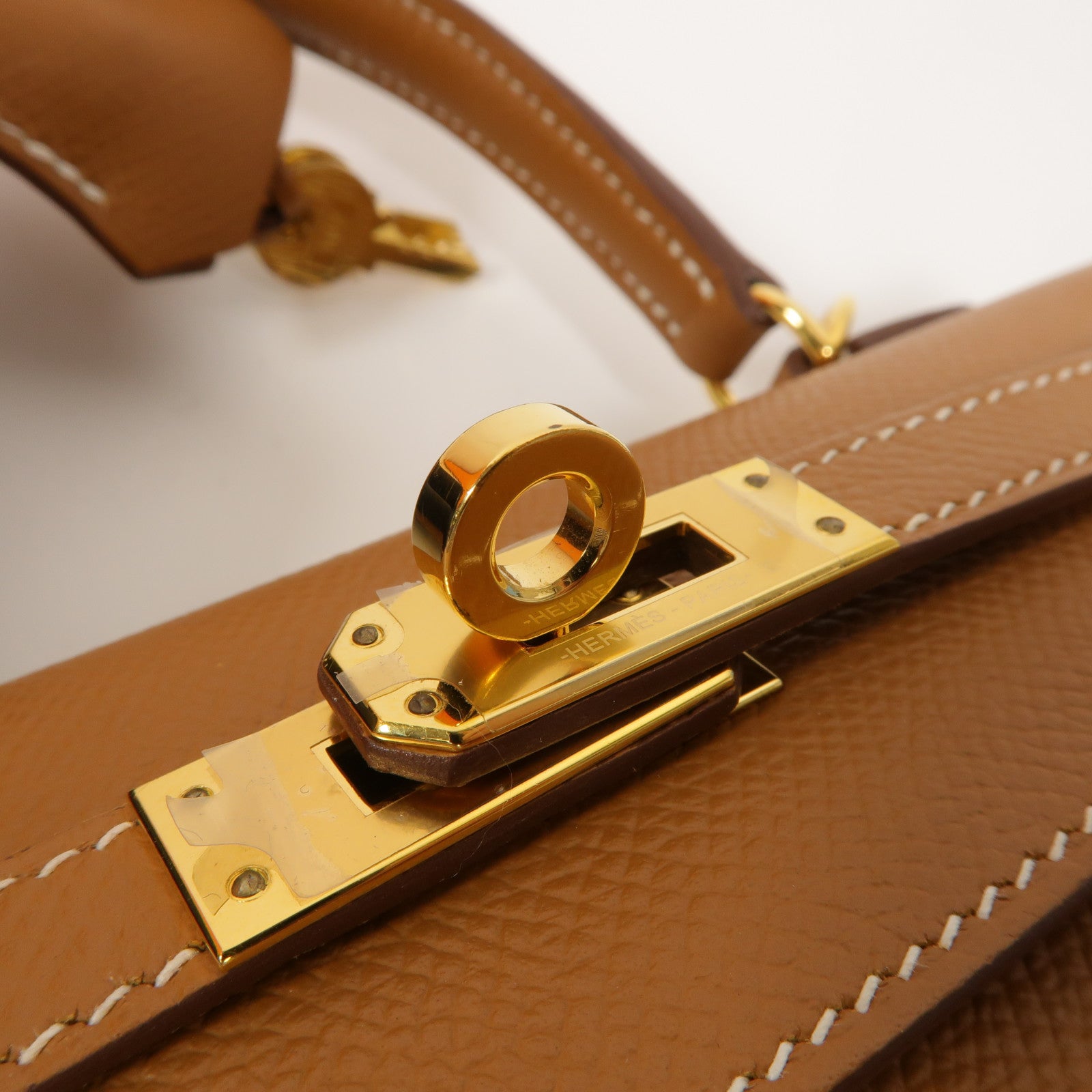 HERMES Epsom皮革Kelly 25手挽肩背兩用袋Gold
