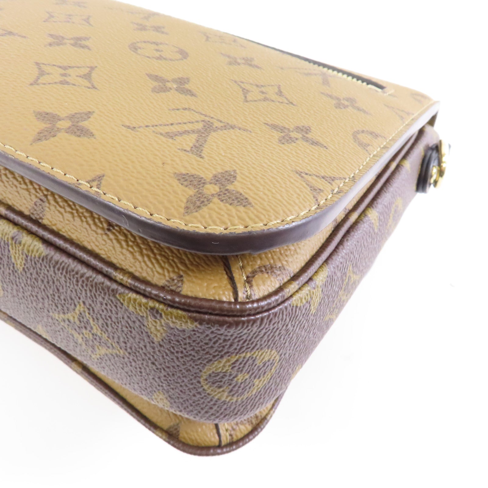 LOUIS VUITTON Monogram Pochette Métis金扣手挽肩背兩用袋啡色