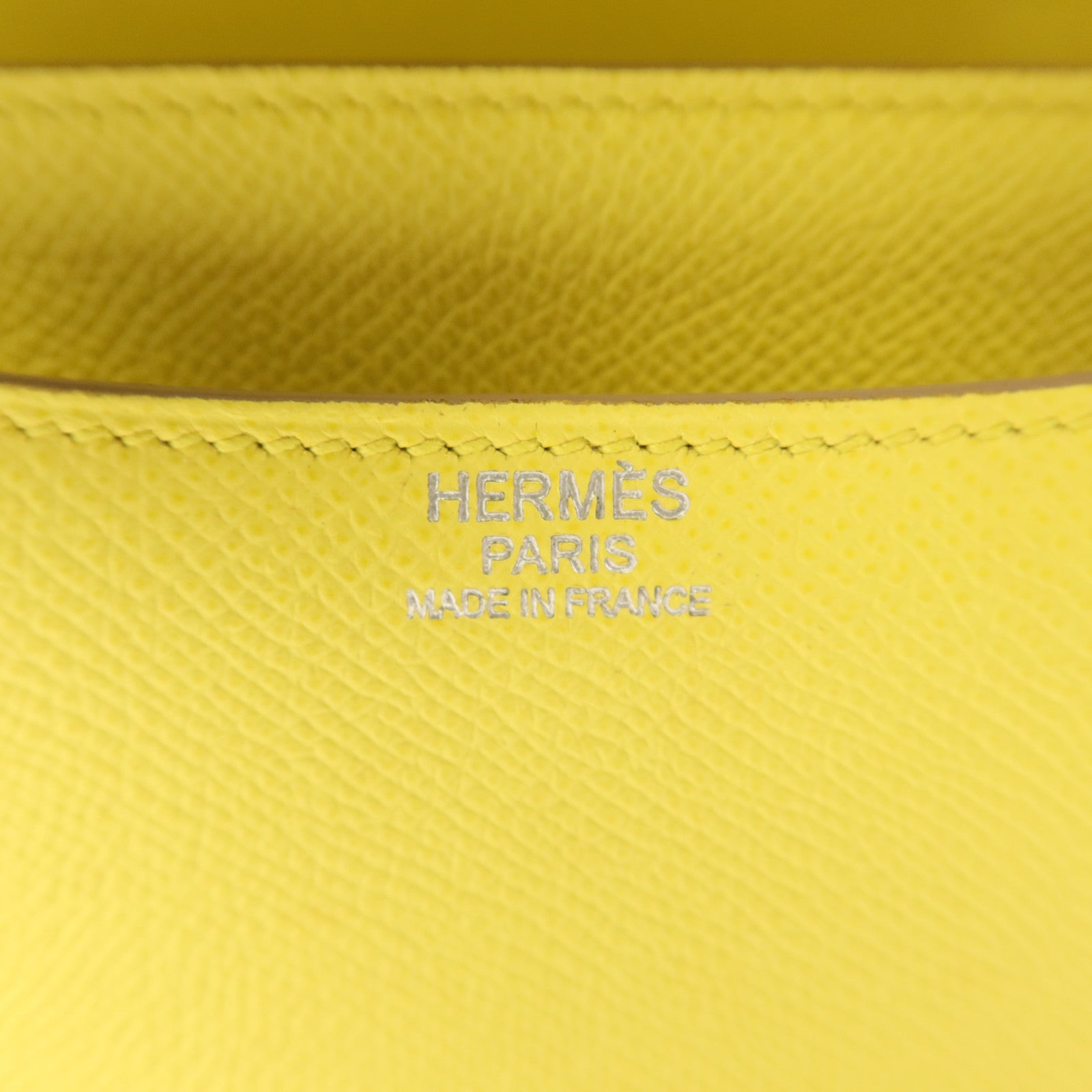 HERMES 【激減優惠】Epsom皮革Constance 24銀扣肩背袋Lime
