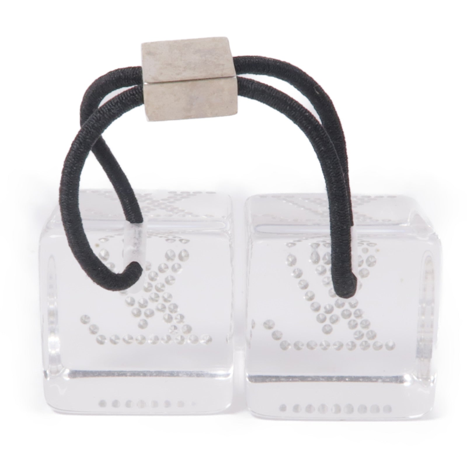 LOUIS VUITTON PVC Hair Cube銀扣髮圈