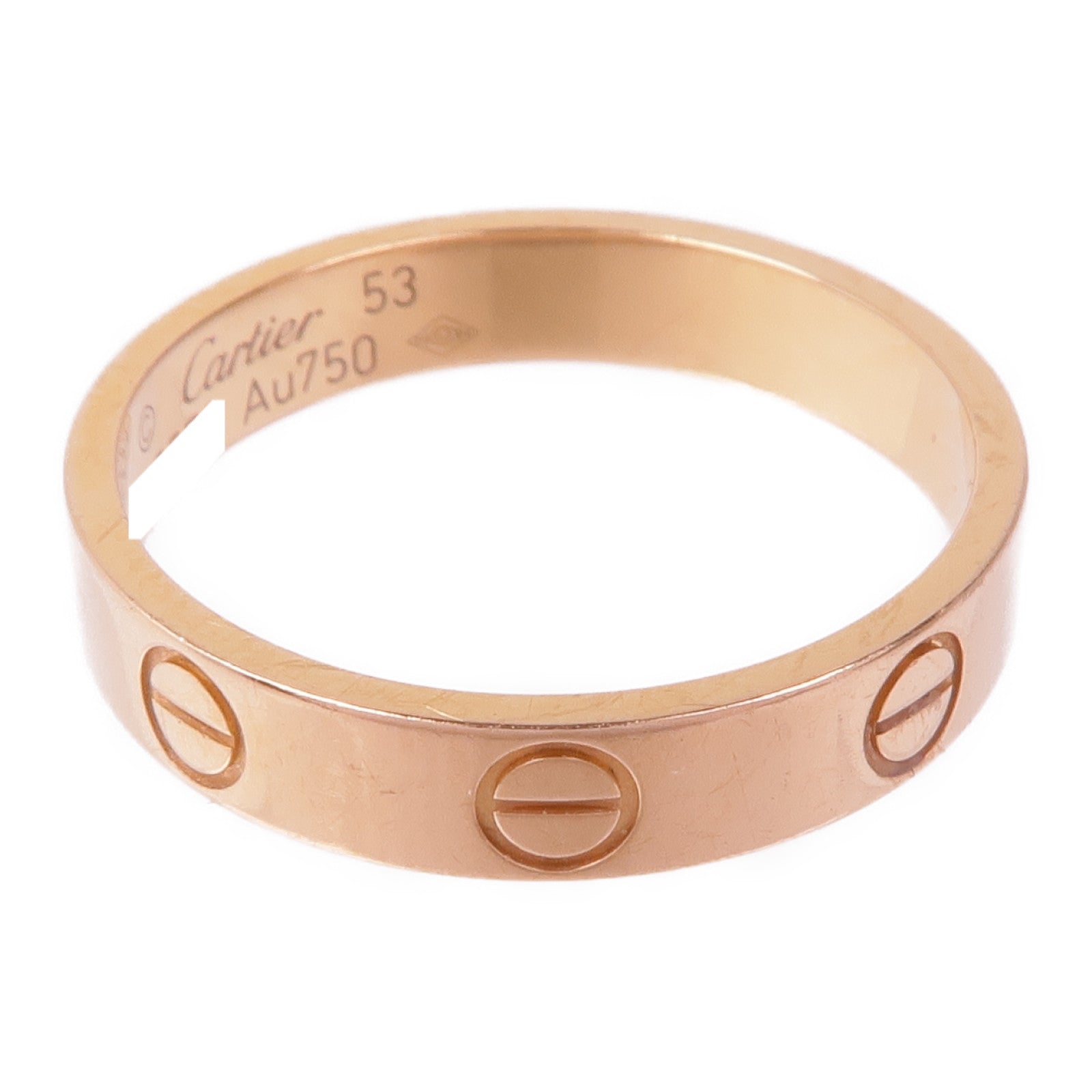 CARTIER 18K玫瑰金Mini Love Ring戒指Cartier#53/US#6.5