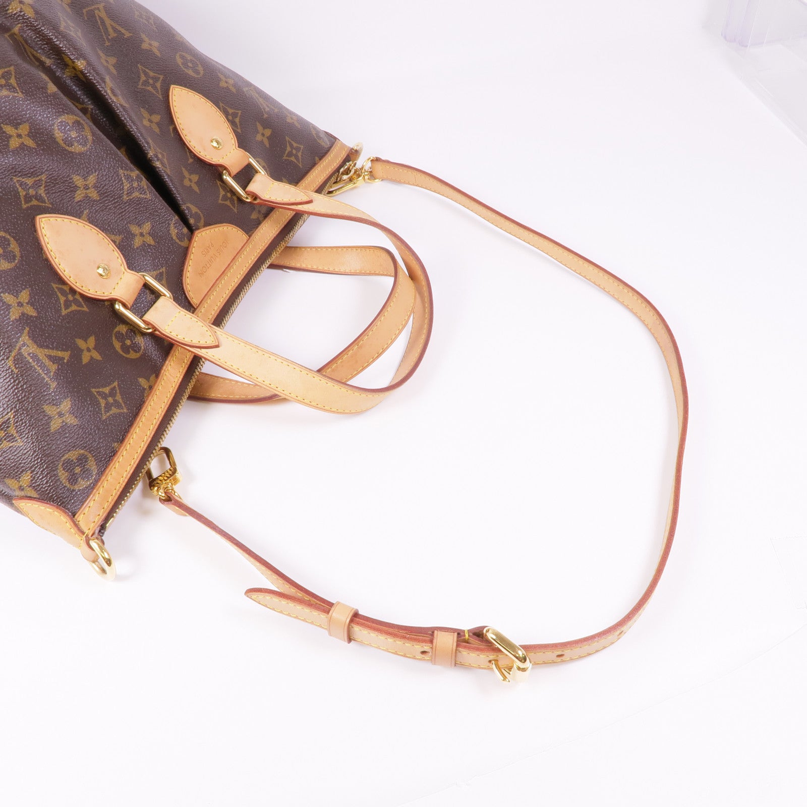 LOUIS VUITTON Monogram Palermo PM金扣手挽肩背兩用袋棕色
