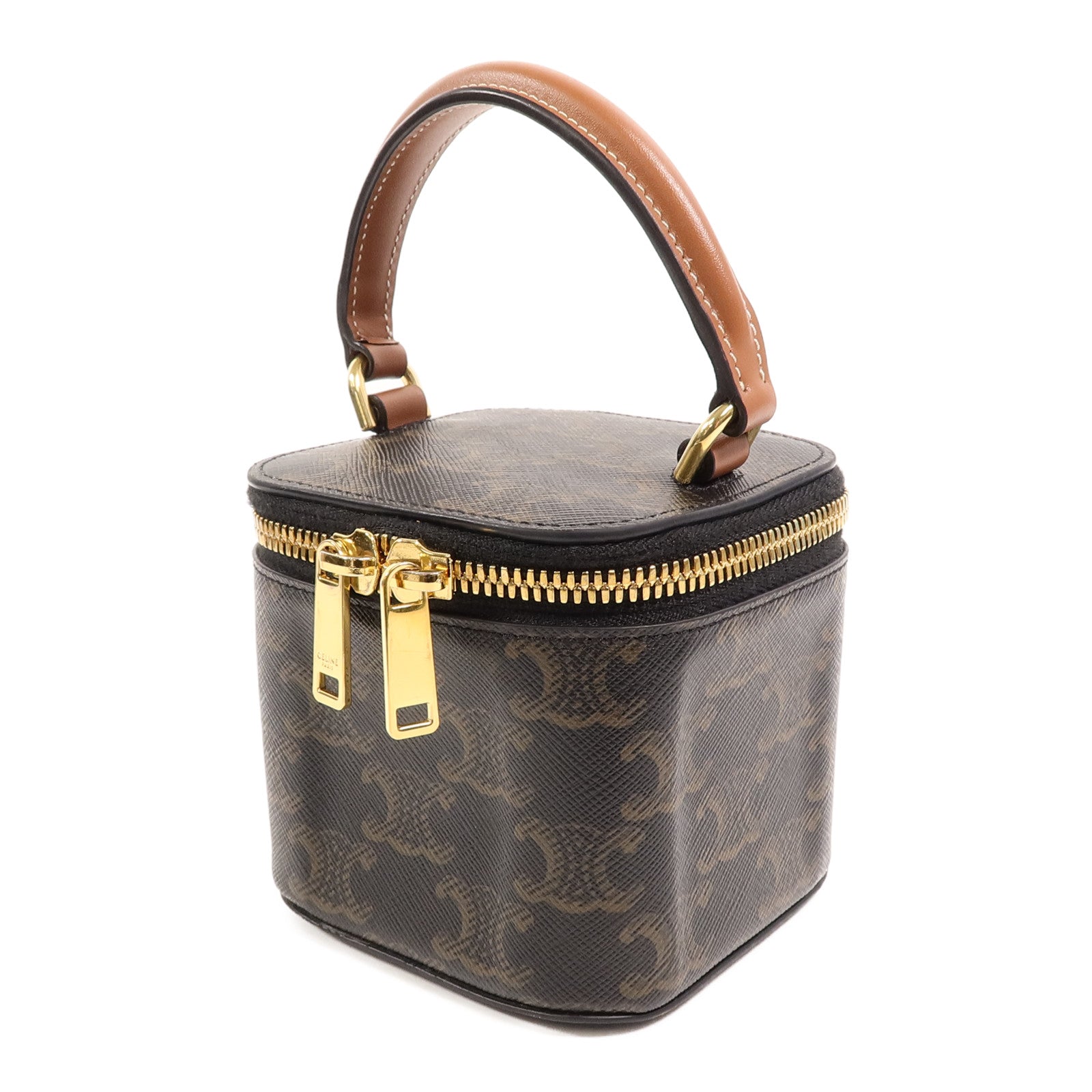 CELINE 塗層帆布Mini Vanity Case手挽肩背兩用袋