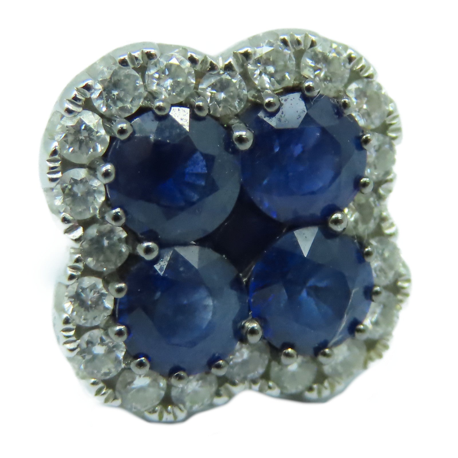 JEWELRY **【激減優惠】18K白金Diamond Earrings 2.65藍寶石/0.53ct鑽石耳環