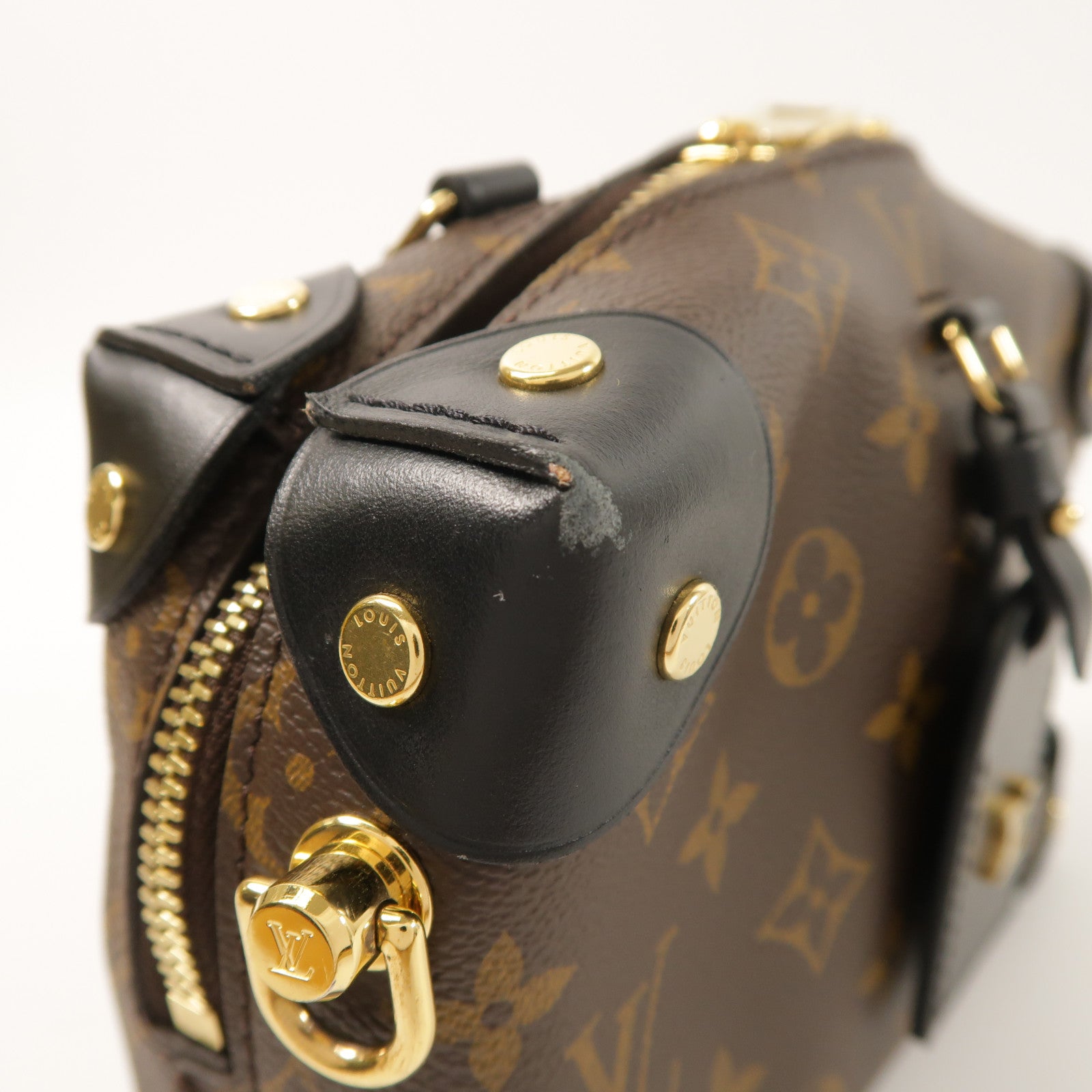 LOUIS VUITTON Monogram Petite Malle Souple金扣手挽肩背兩用袋