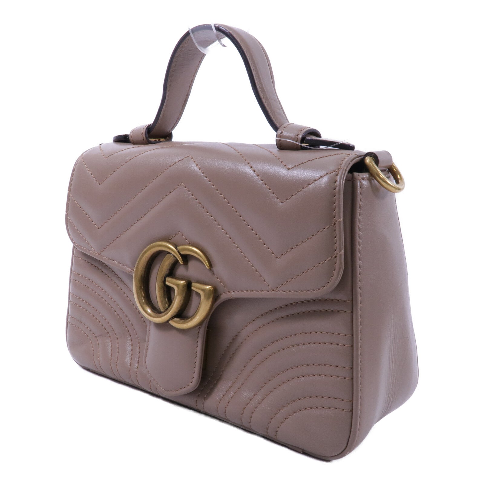 GUCCI 牛皮皮革GG Marmont Mini Top Handle Bag手挽肩背兩用袋