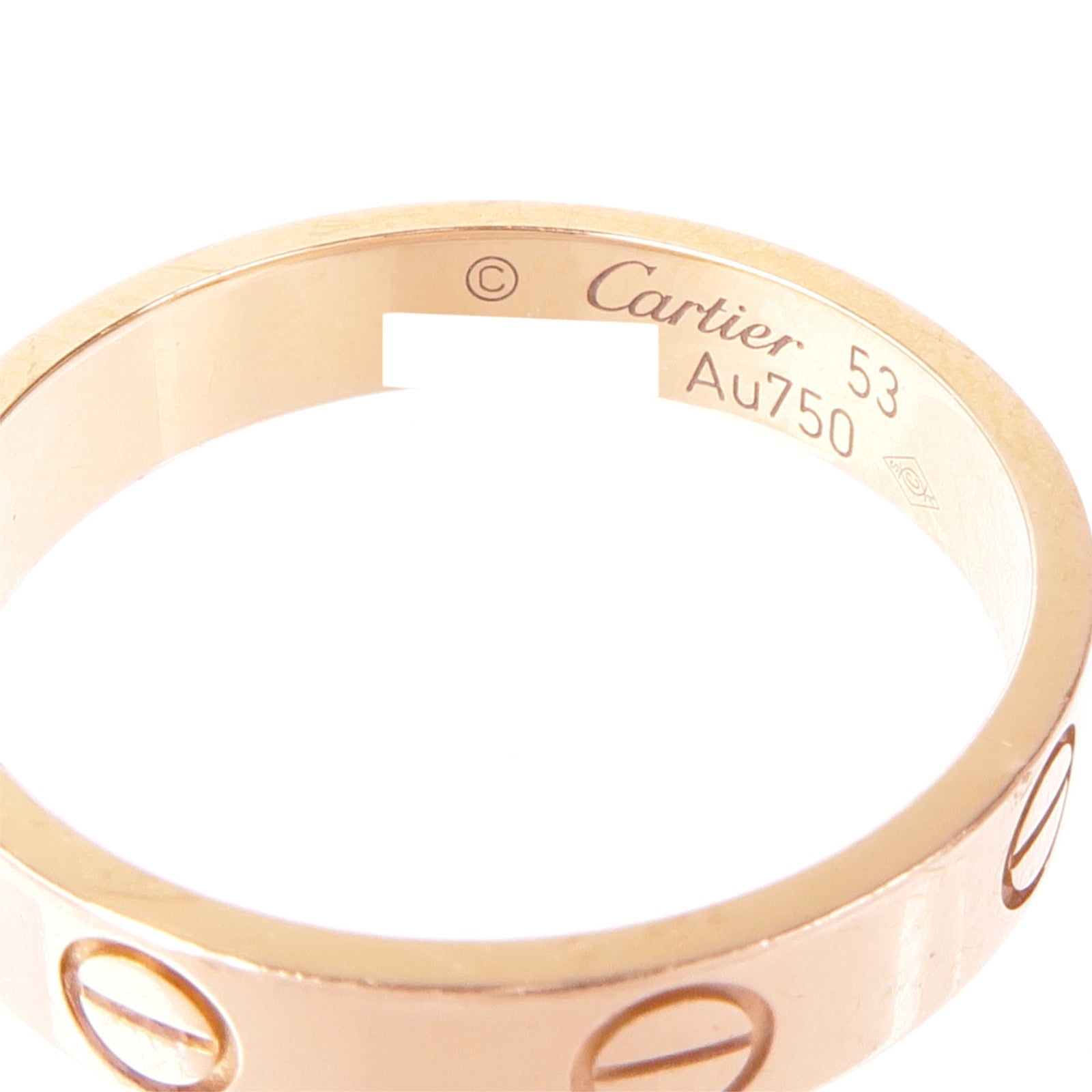 CARTIER 18K玫瑰金Mini Love Ring戒指Cartier#53/US#6.5