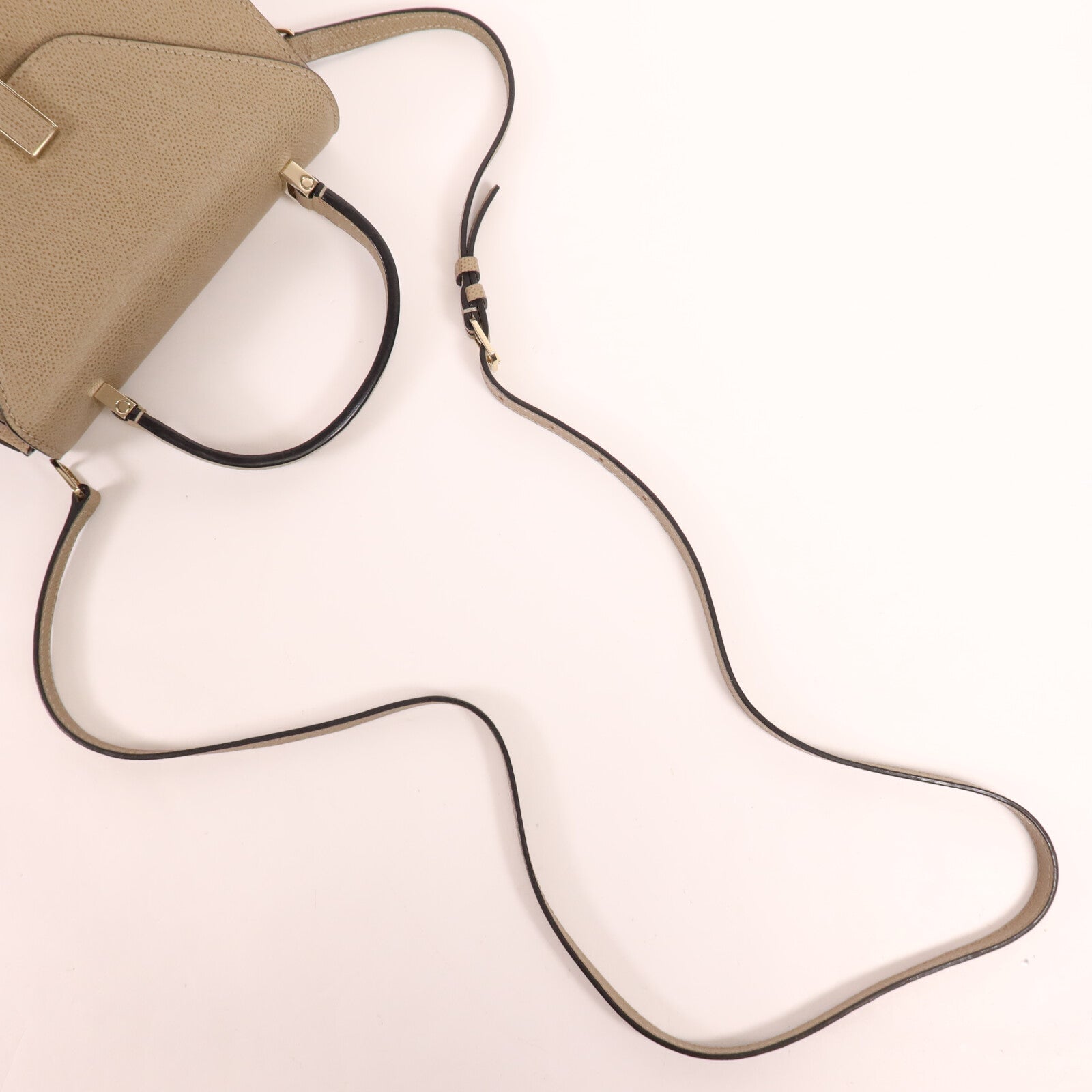 SELECTION 牛皮皮革Valextra Iside Top Handle Mini Bag金扣手挽肩背兩用袋