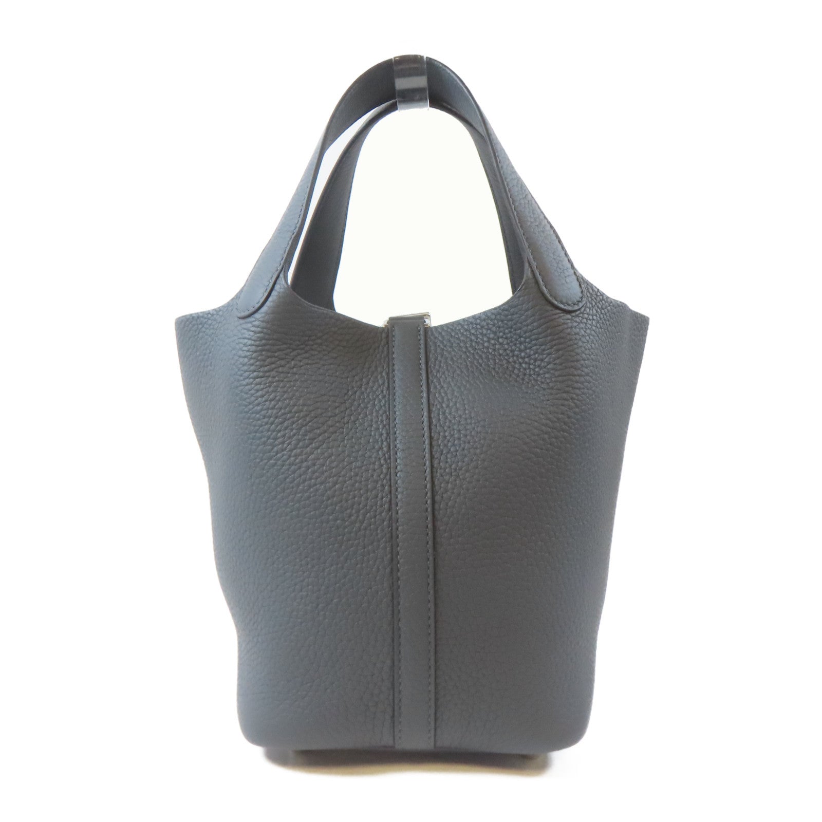 HERMES Clemence皮革Picotin PM銀扣手挽袋Gris Misty/灰色