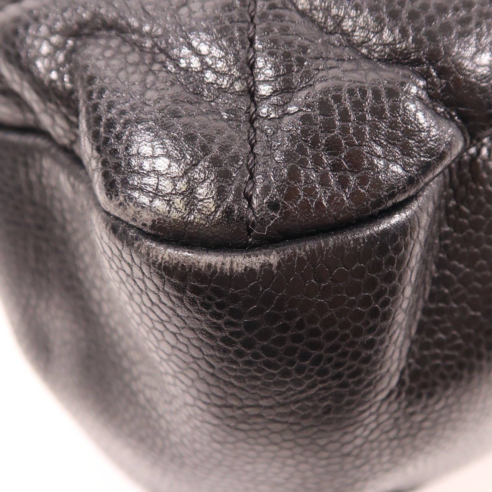 CHANEL 牛皮皮革Shoulder Bag銀扣鏈帶肩背袋