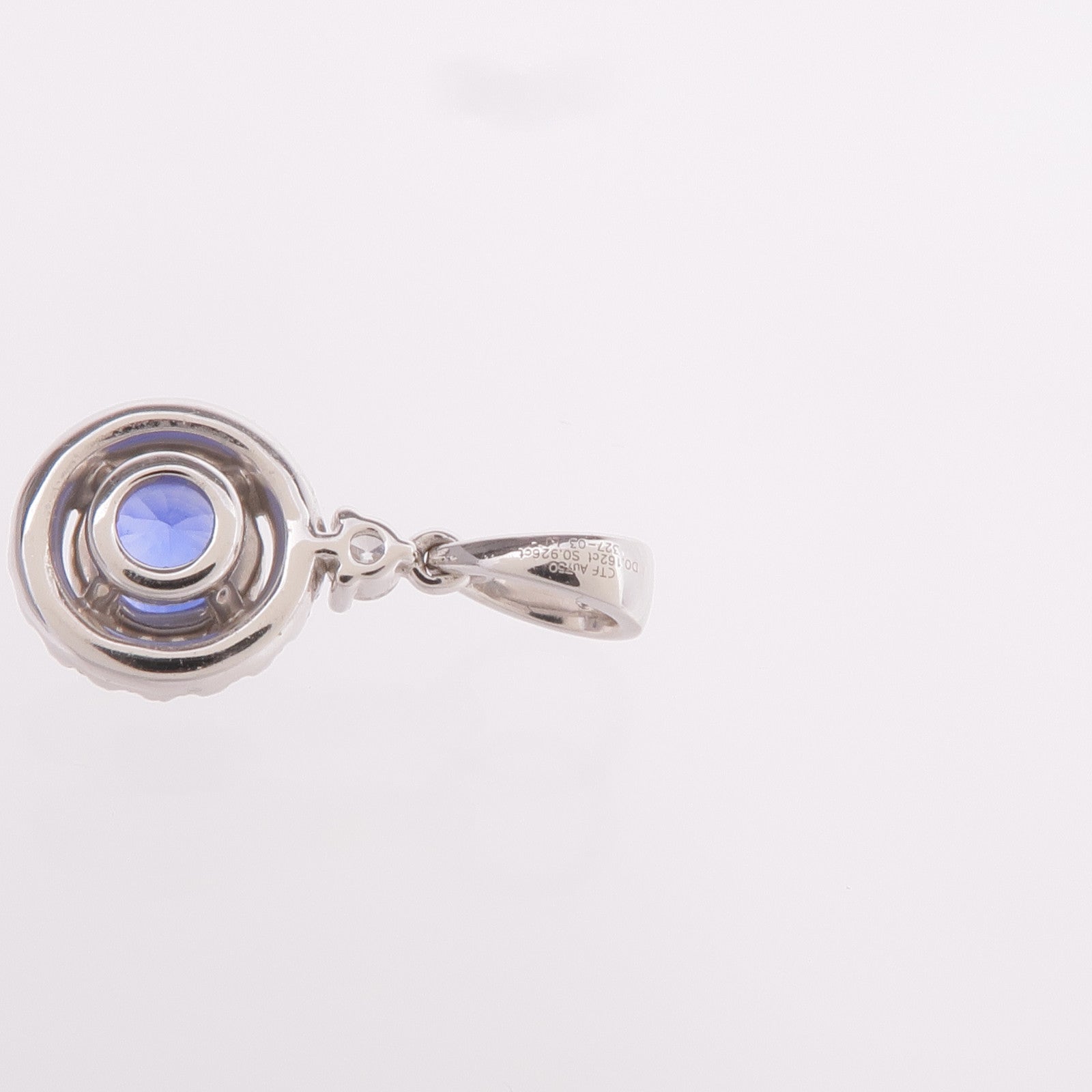 JEWELRY 18K白金Sapphire Diamond Pendant Top藍寶石/鑽石吊墜