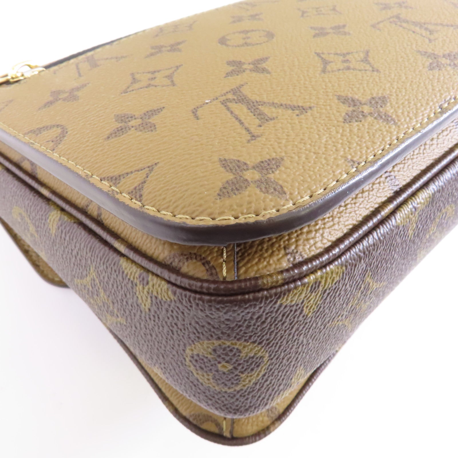 LOUIS VUITTON Monogram Pochette Métis金扣手挽肩背兩用袋啡色