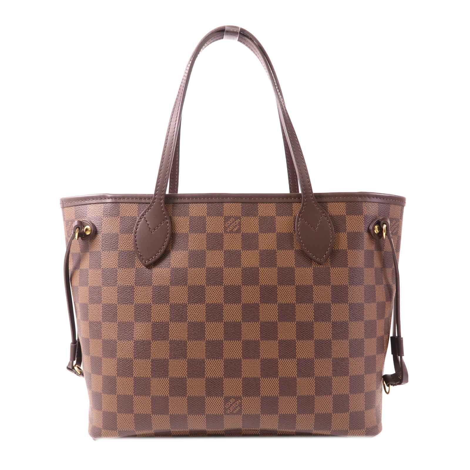 LOUIS VUITTON Damier Neverfull PM金扣肩背袋