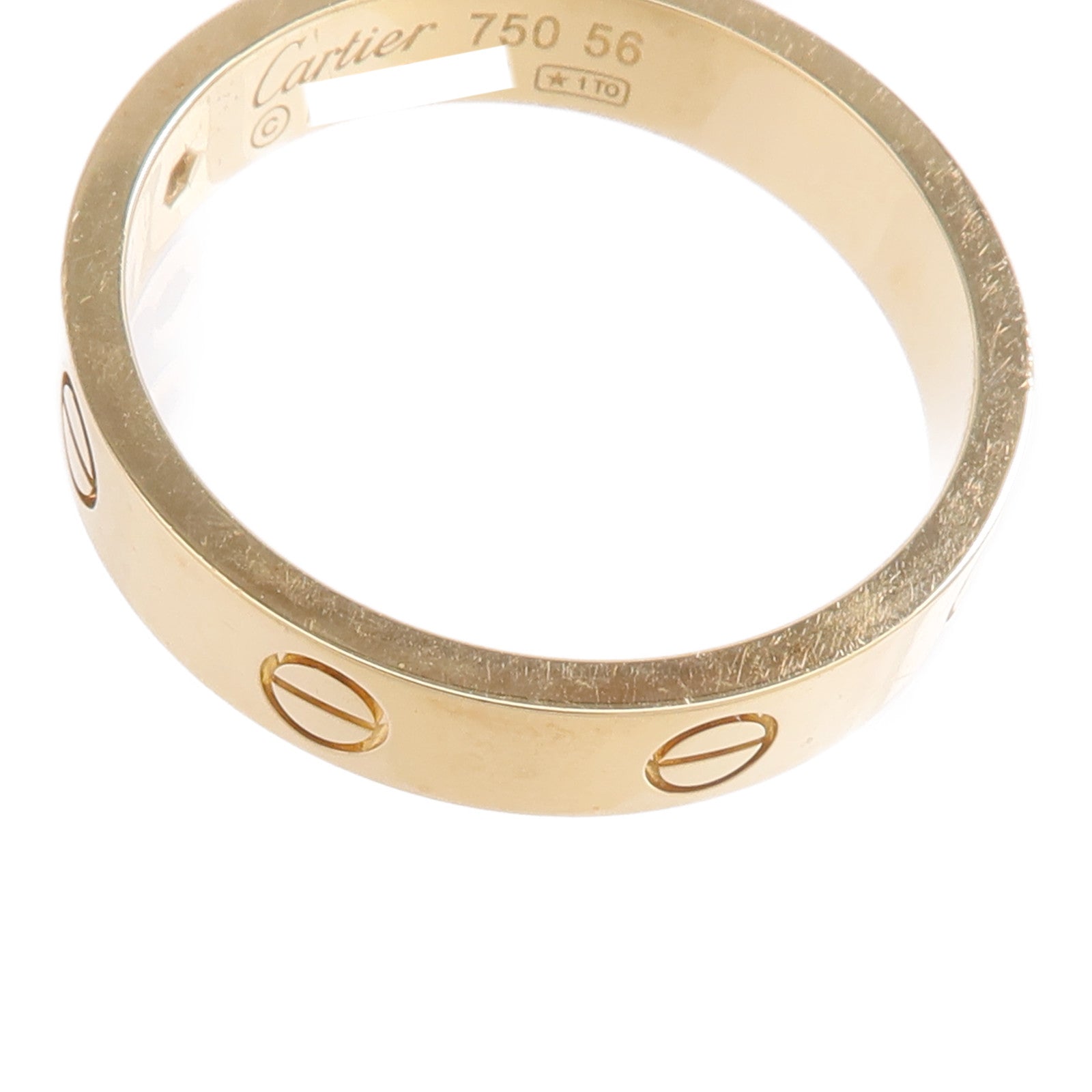 CARTIER 18K黃金Mini Love Ring 1P Diamond鑽石戒指