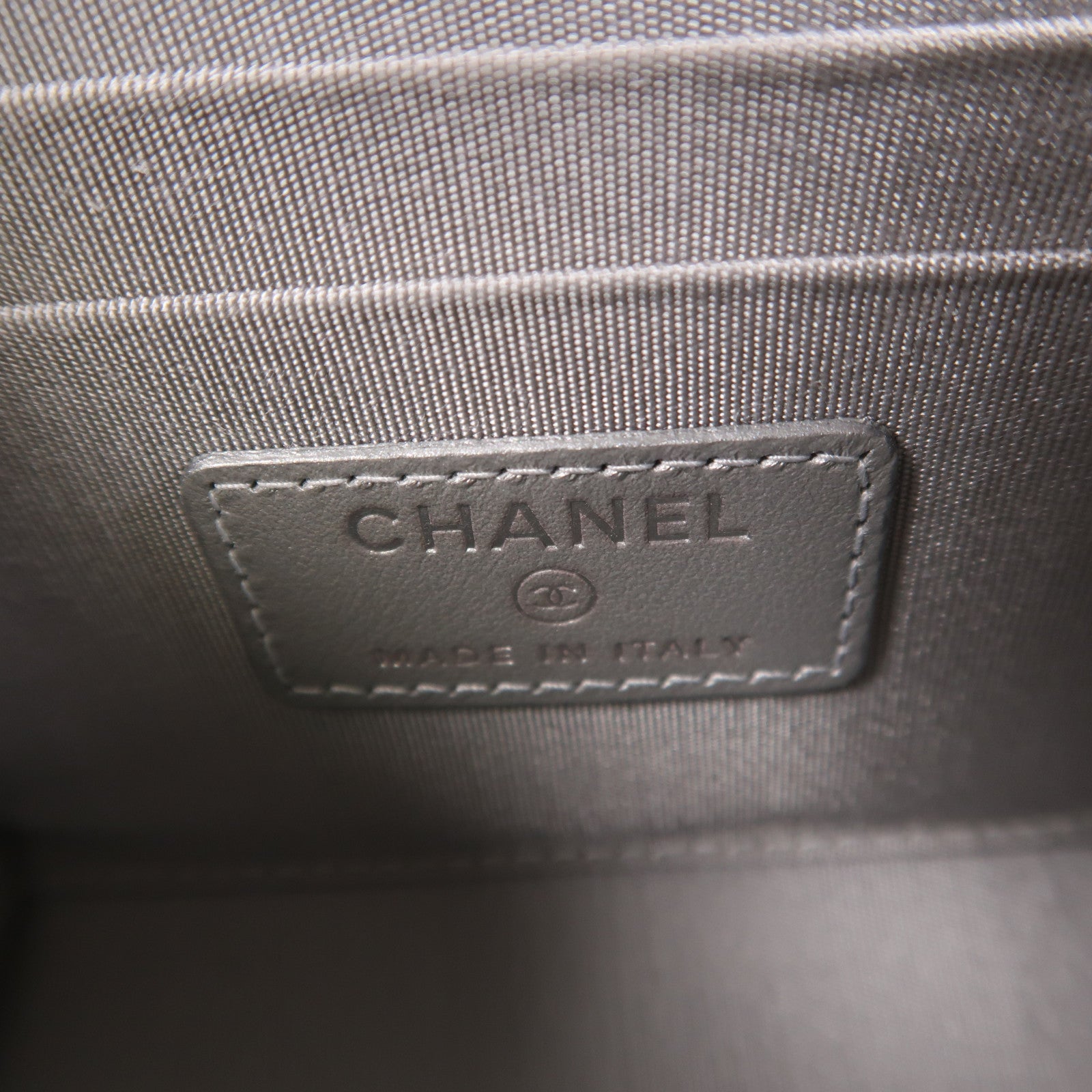 CHANEL 羊皮皮革Micro Trendy CC銀扣鏈帶肩背袋