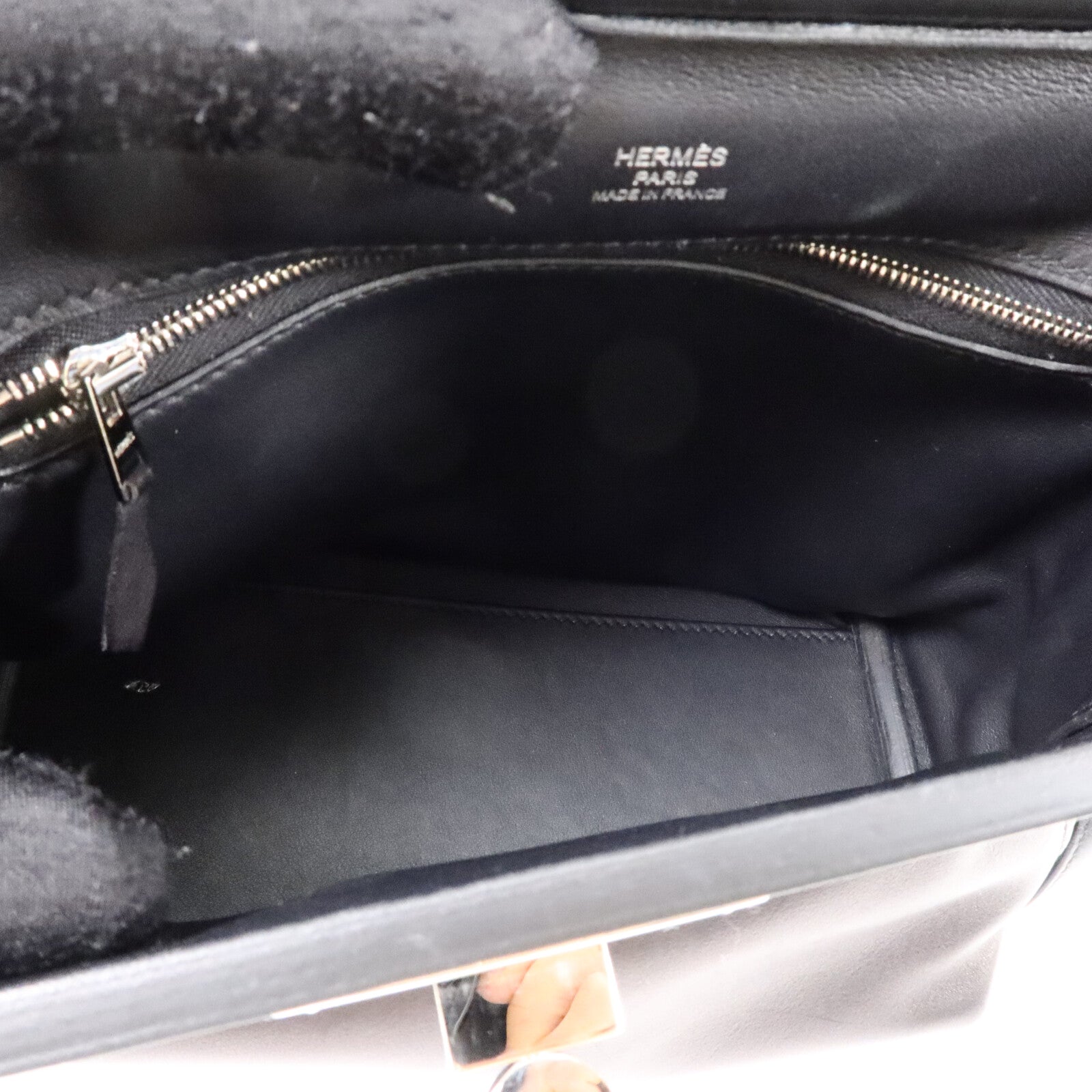 HERMES Volupto皮革24/24 Mini手挽肩背兩用袋Noir