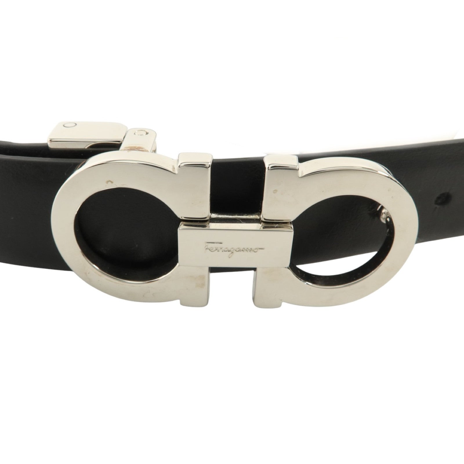 SELECTION 牛皮皮革Ferragamo Reversible Belt 100cm銀扣皮帶