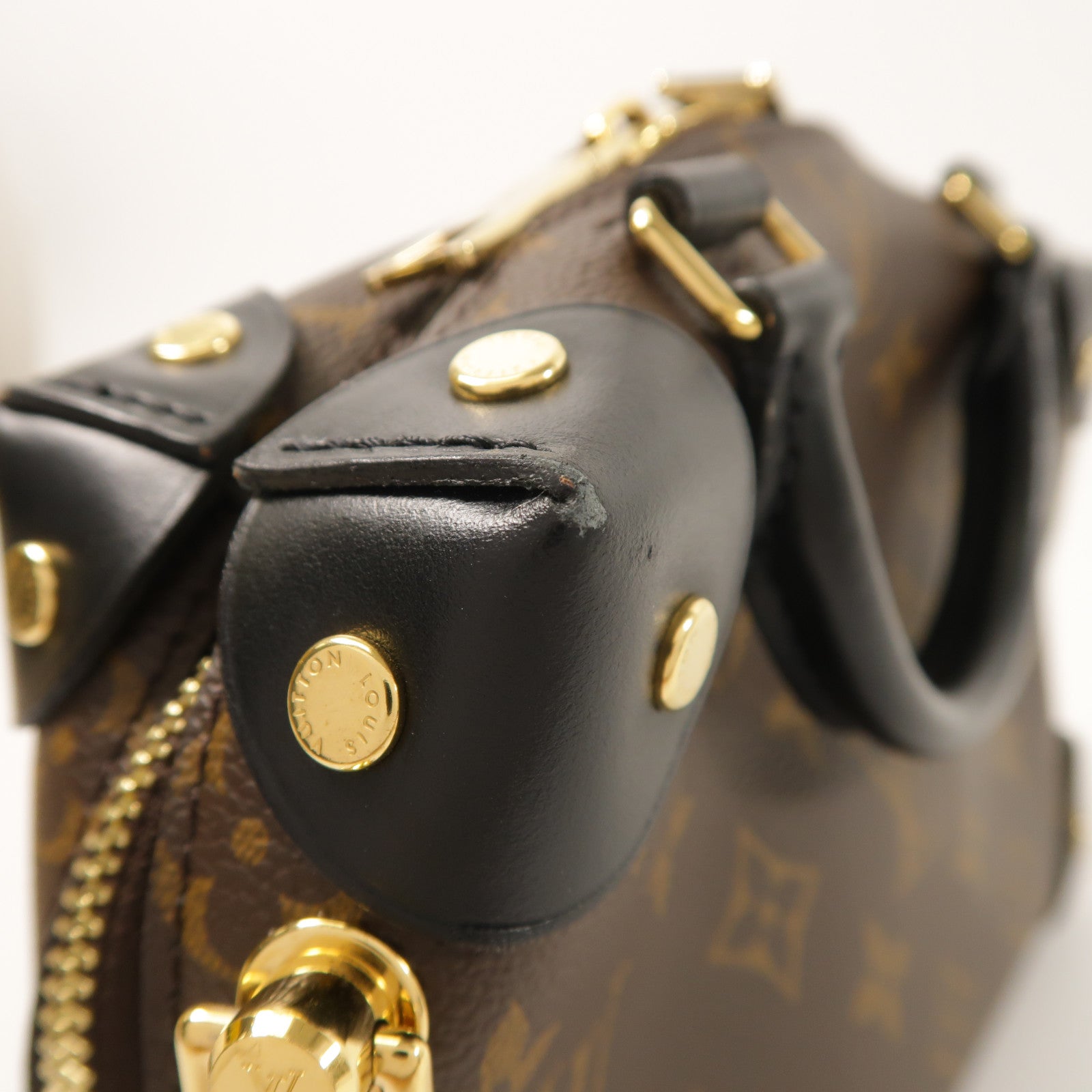 LOUIS VUITTON Monogram Petite Malle Souple金扣手挽肩背兩用袋