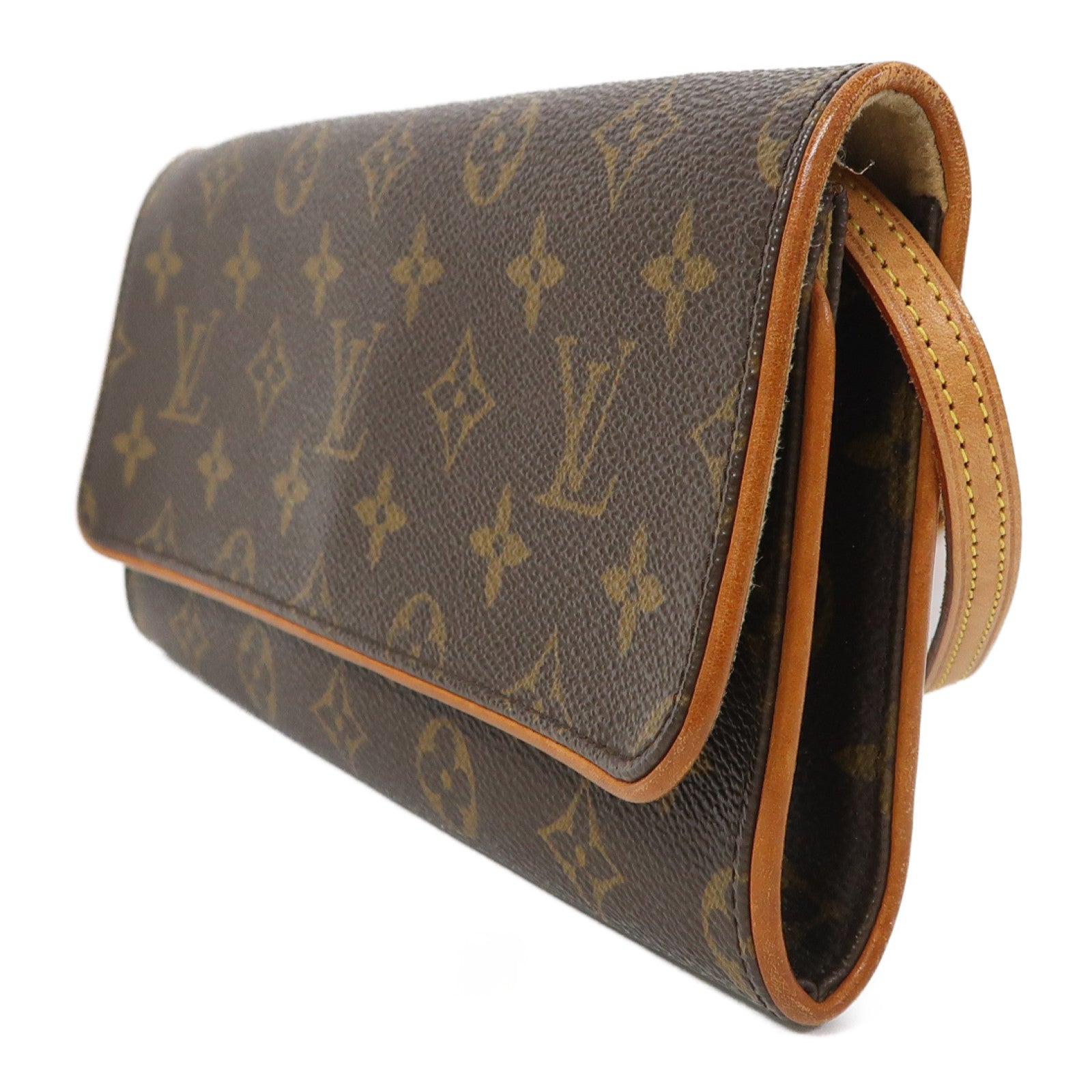 LOUIS VUITTON 【激減優惠】Monogram Pochette Twin金扣肩背袋啡色