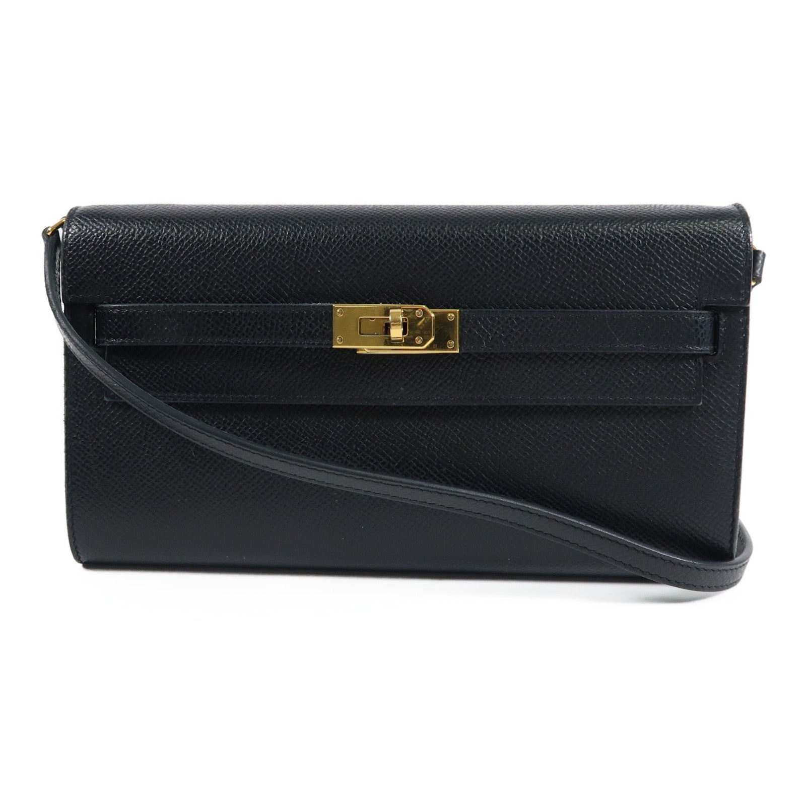 HERMES Epsom皮革Kelly To Go金扣肩背袋Noir