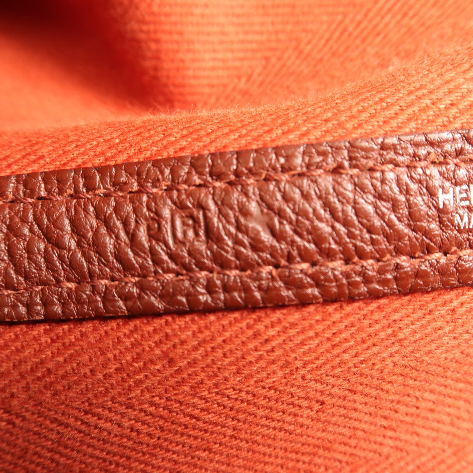 HERMES 帆布Garden Party PM銀扣手挽袋Cuivre