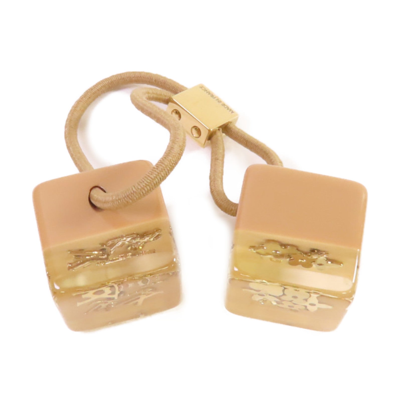 LOUIS VUITTON PVC Hair Cubes髮圈杏色
