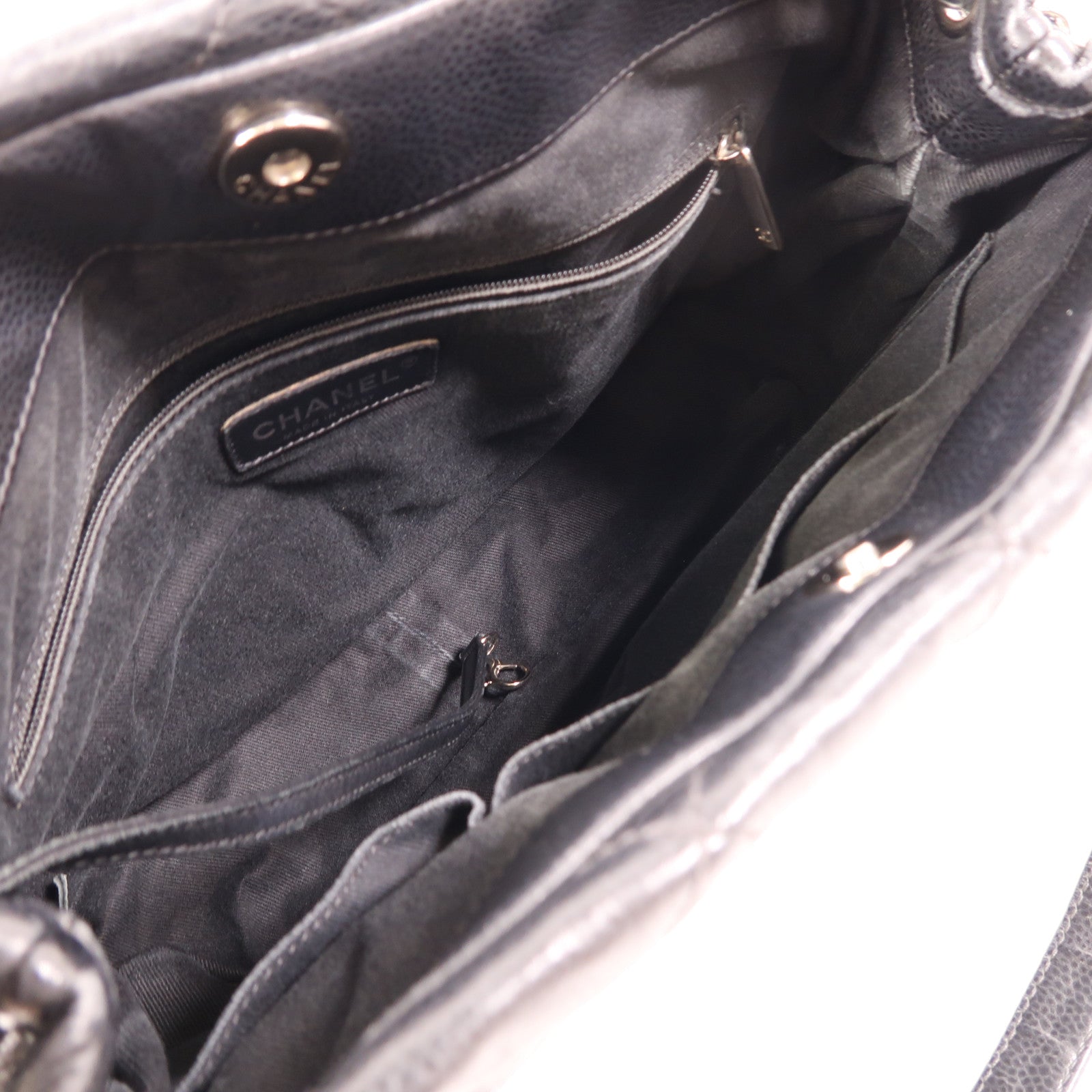 CHANEL 牛皮皮革Shoulder Bag銀扣鏈帶肩背袋