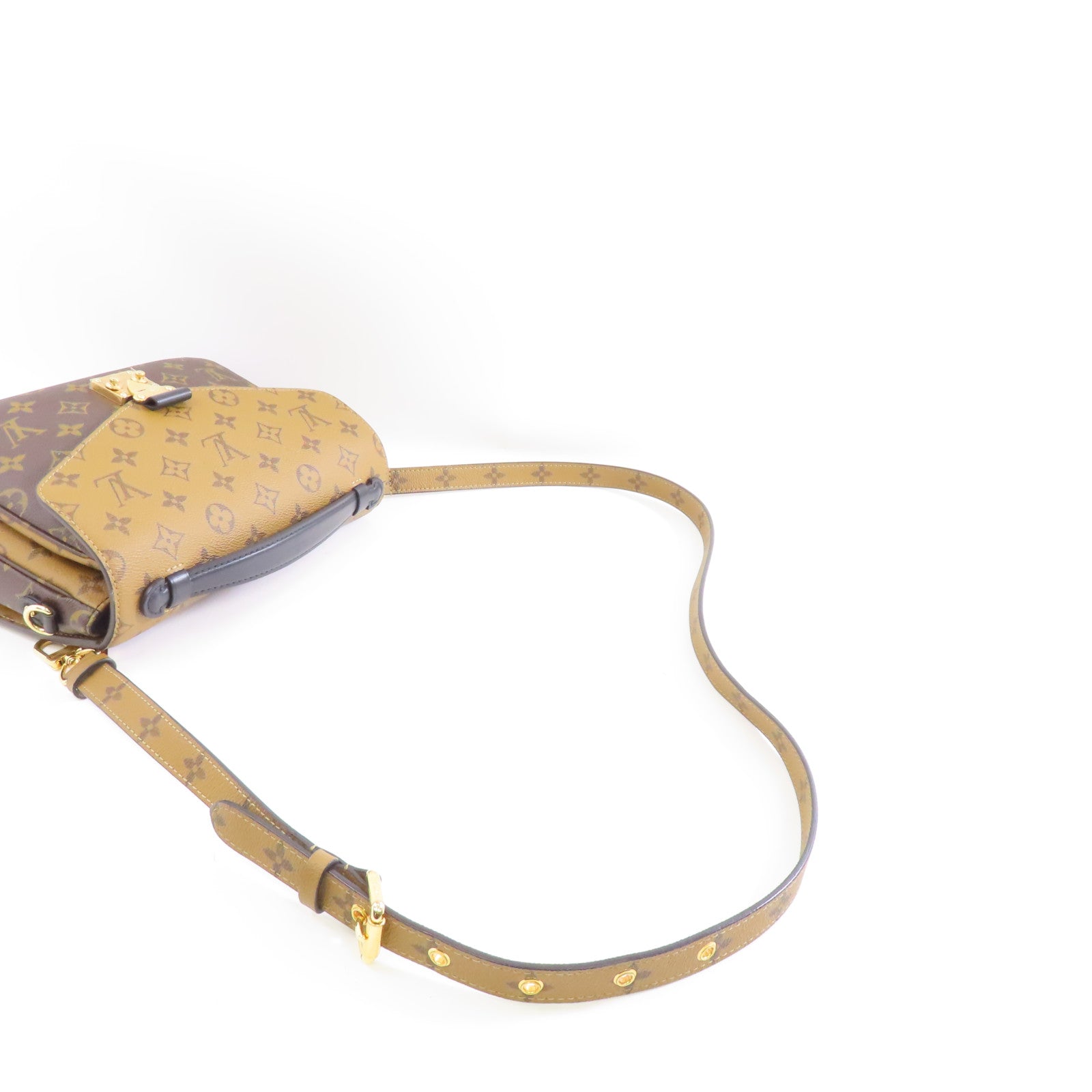 LOUIS VUITTON Monogram Pochette Métis金扣手挽肩背兩用袋啡色